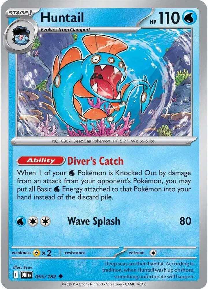 Huntail 055 Rev Holo - Destined Rivals by PokéPW on MYNTED