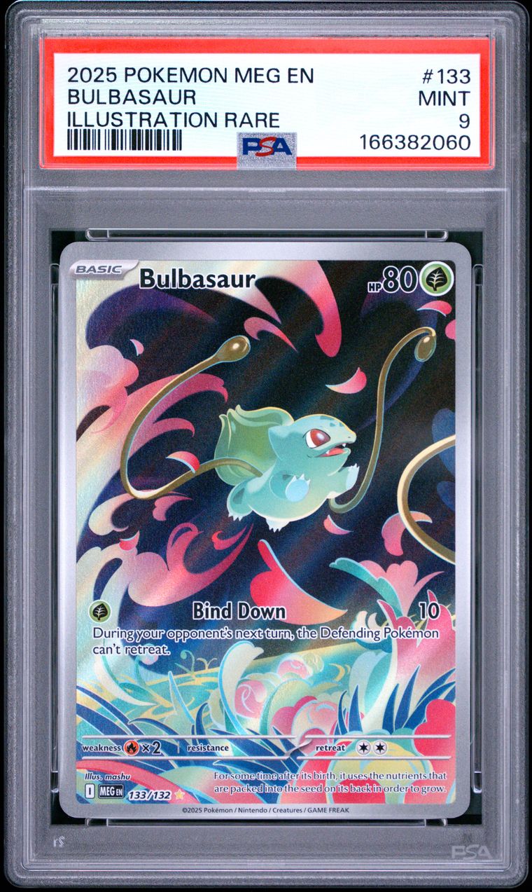 PSA 9 Bulbasaur Mega Evolution Illustration Rare 133/132