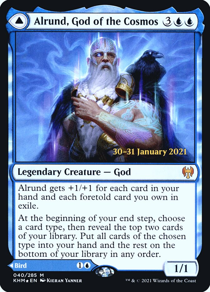Alrund, God of the Cosmos | Hakka, Whispering Raven (Prerelease Limited Edition Foil)
