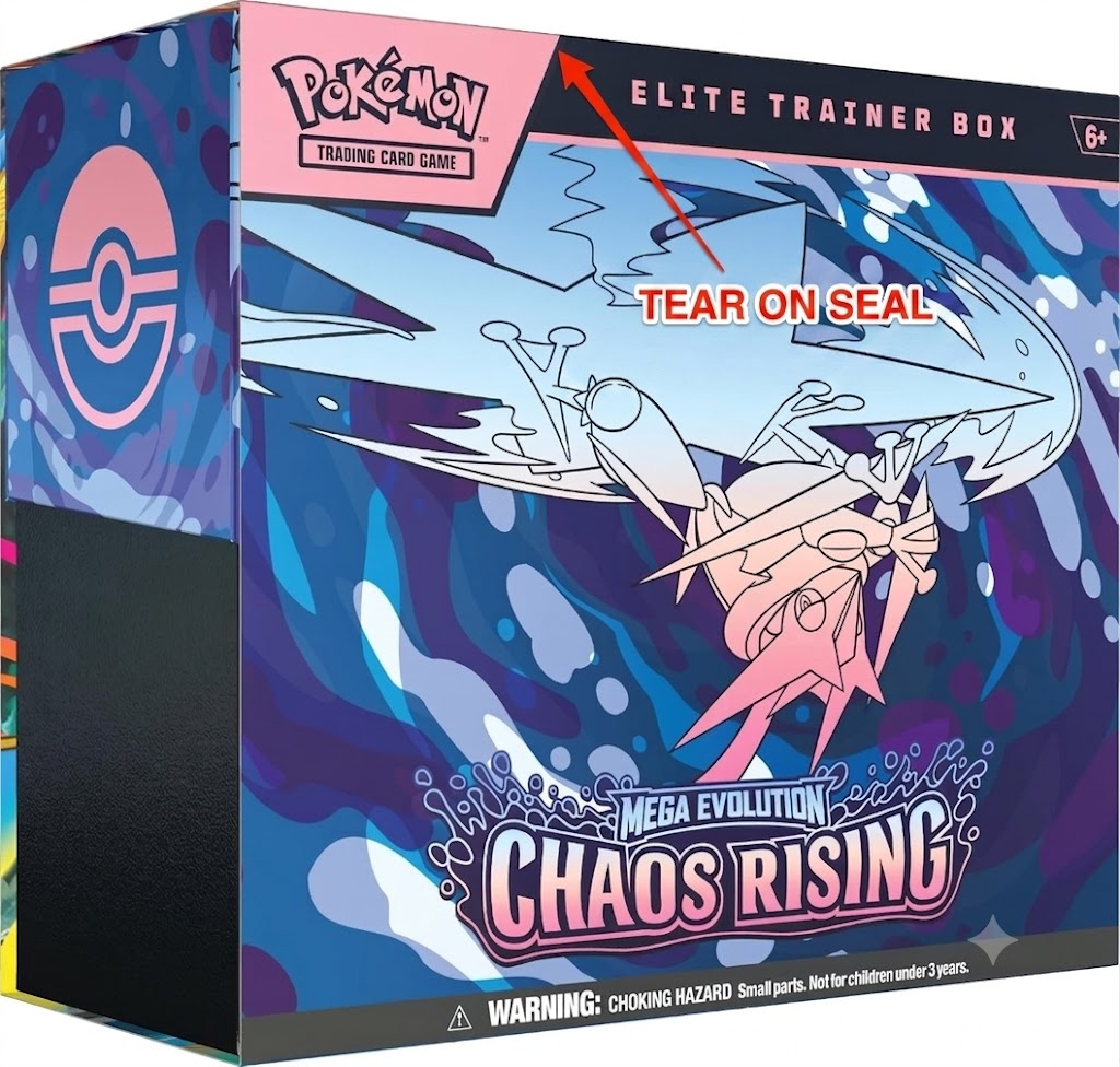 Pokémon TCG: Chaos Rising Elite Trainer Box – Factory Sealed (0.5-2 inch Seal Tear Damage)