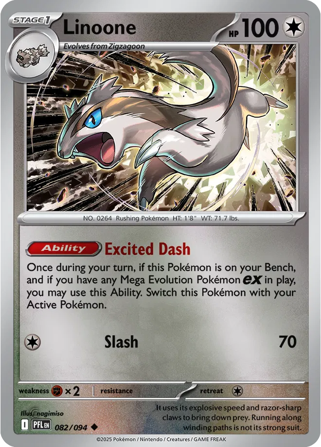 082/094 Linoone - Reverse Holo - Phantasmal Flames