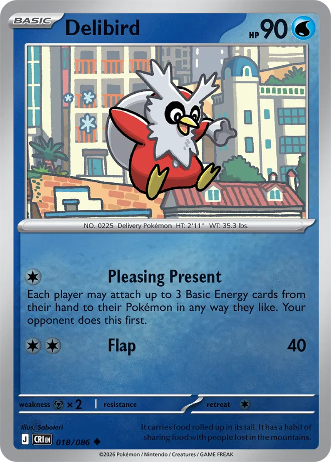 018/086  Delibird - Reverse Holo - Chaos Rising