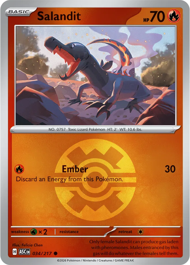 034/217 Salandit - Quick Ball Pattern Reverse Holo - Ascended Heroes