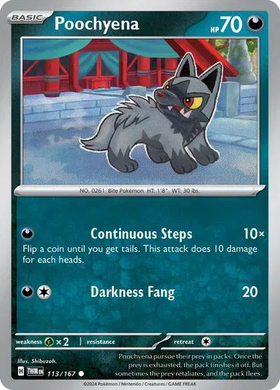113/167 Poochyena - Reverse Holo - Twilight Masquerade