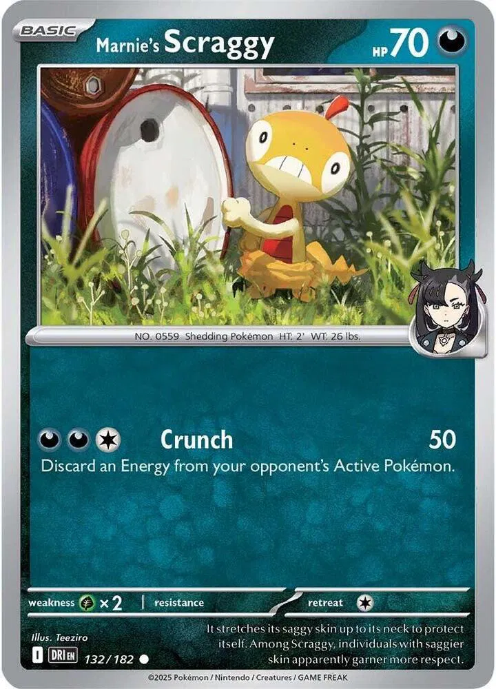 Marnie's Scraggy #132 Rev Holo - Destined Rivals