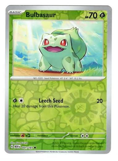 Bulbasaur 001/165 Reverse Holo (Pokemon 151)