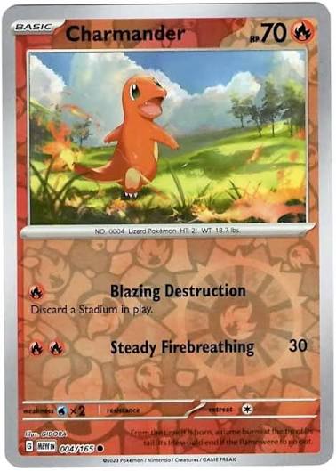 Charmander 004/165 - Reverse Holo (Pokemon 151)