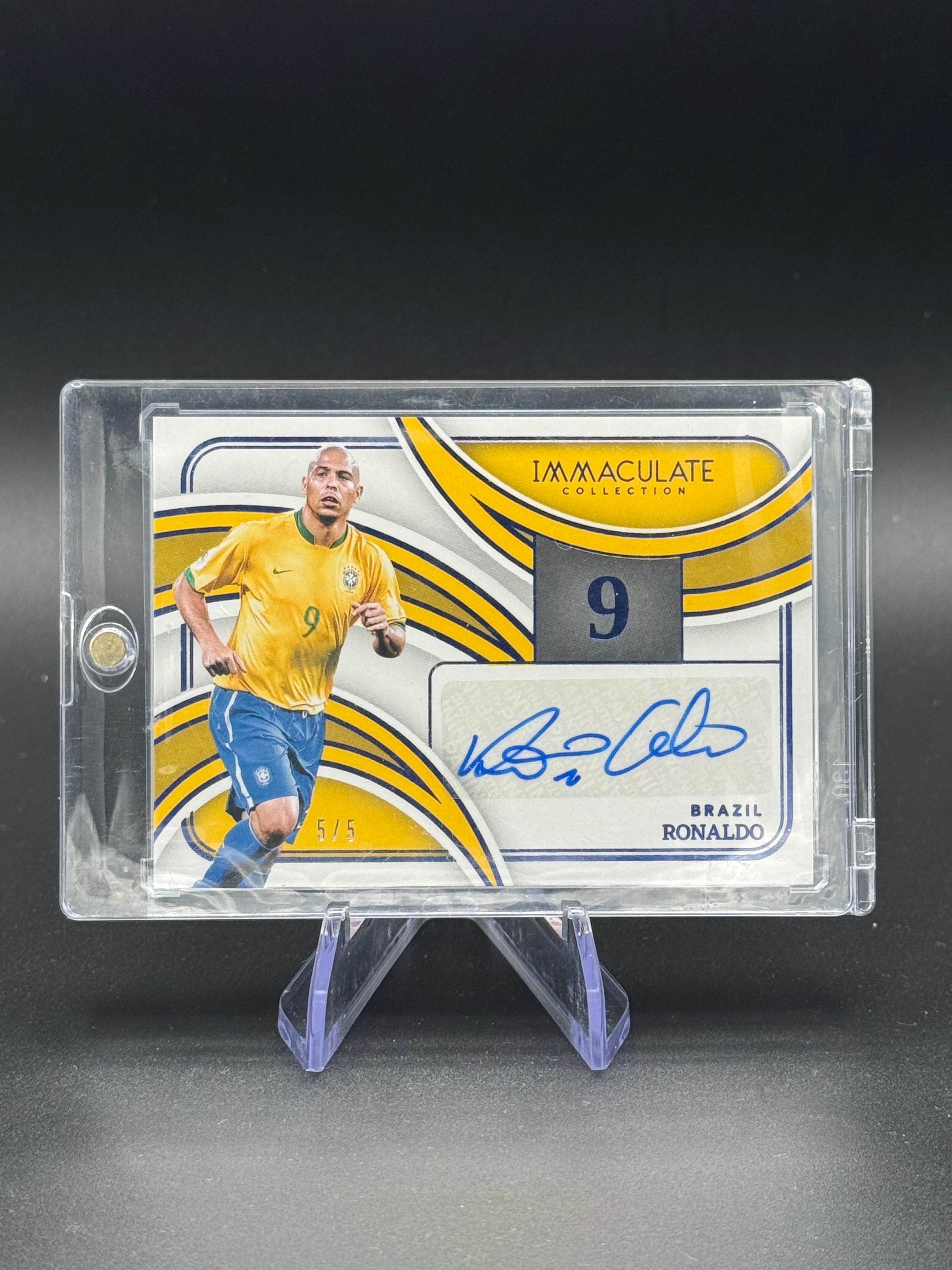 2024-25 Panini Immaculate Ronaldo Numbers Signatures #IN-R On-Card Auto 5/5 Brazil