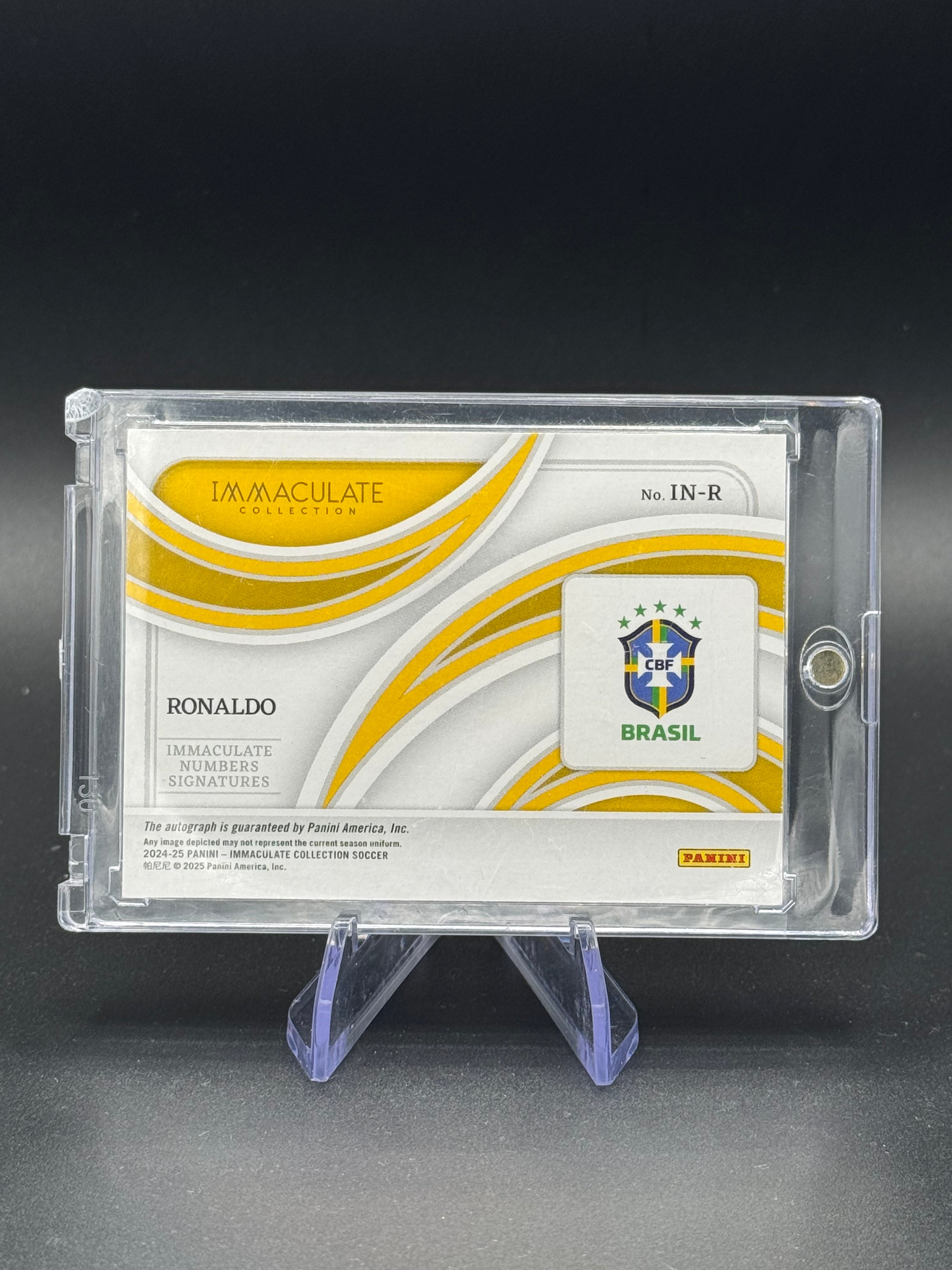 2024-25 Panini Immaculate Ronaldo Numbers Signatures #IN-R On-Card Auto 5/5 Brazil