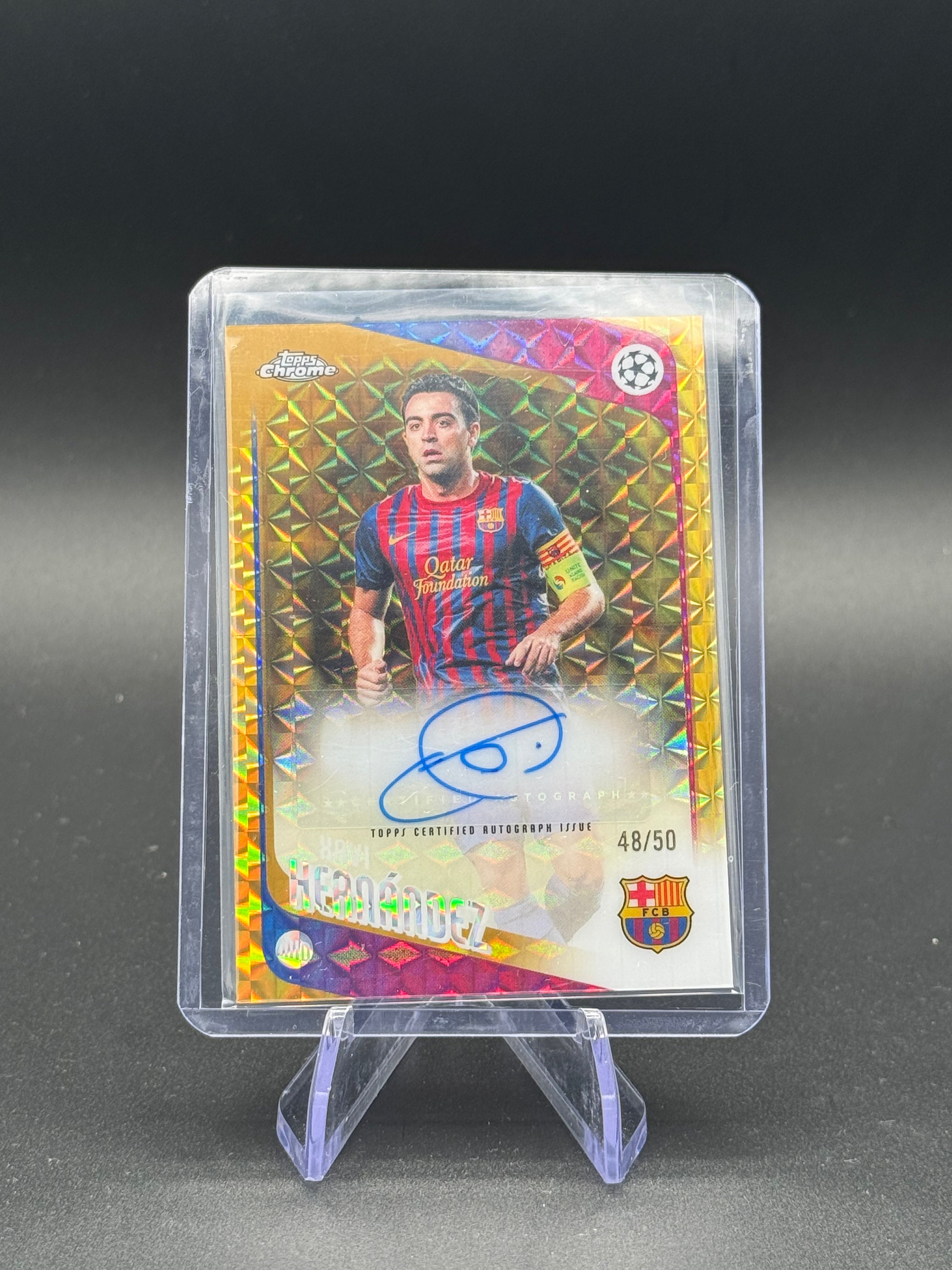 2025-26 Topps Chrome UCL Xavi Hernández Legend Auto Gold 48/50 #CLA-XH FC Barcelona