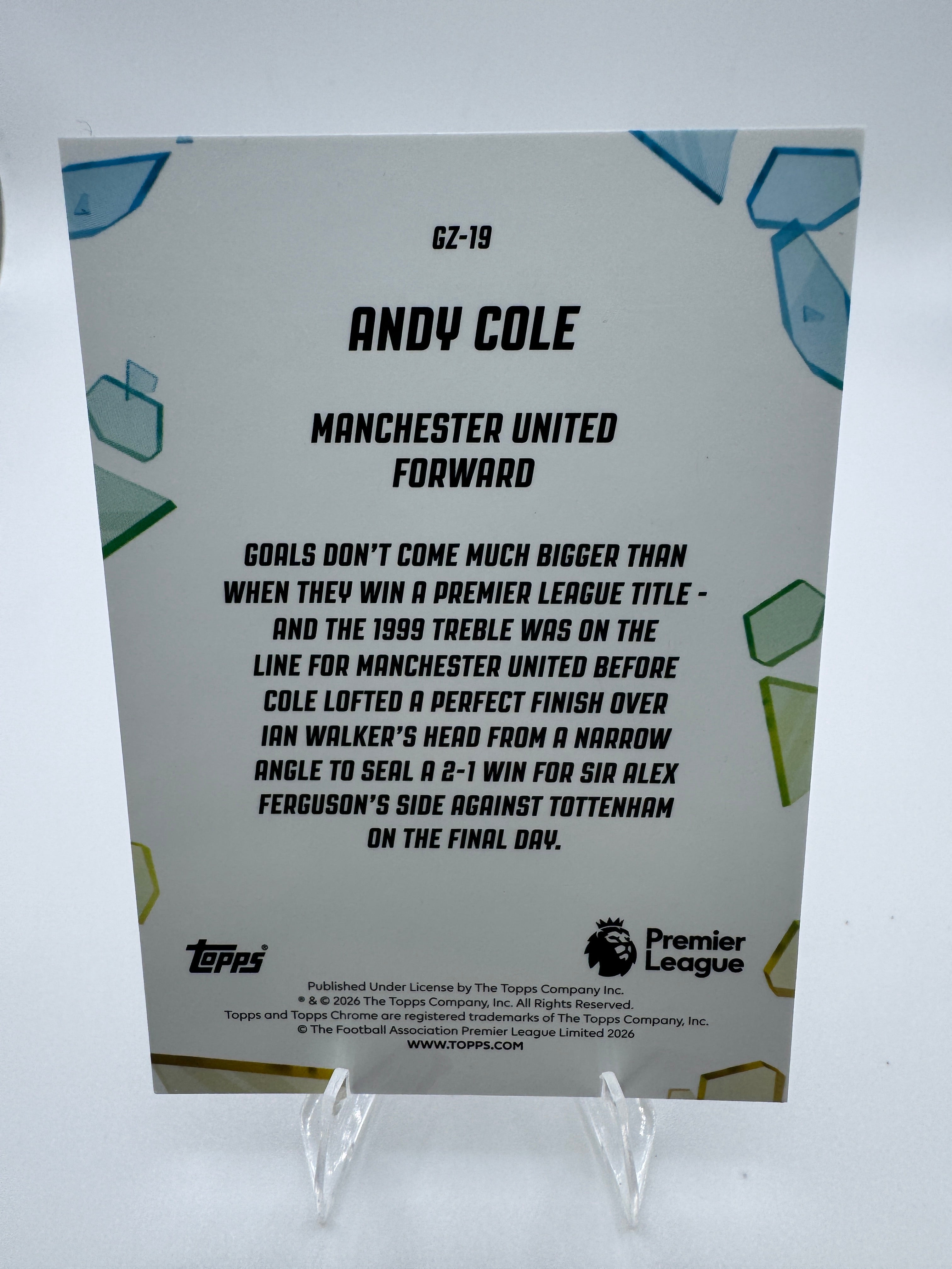 Andy Cole - Golazo - Man United - Topps Chrome Premier League