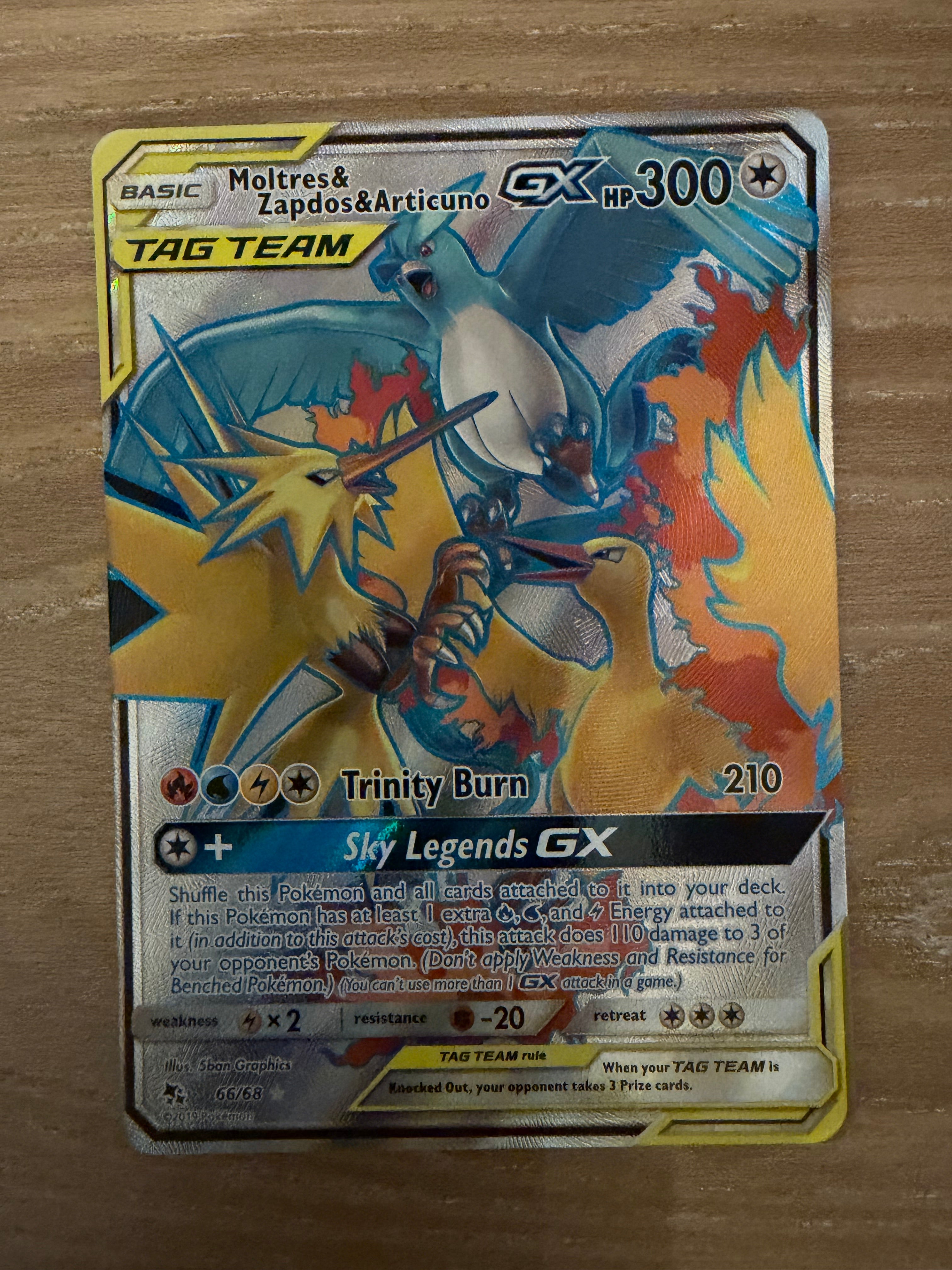 Moltres & Zapdos & Articuno GX (Full Art) - Hidden Fates (HIF)