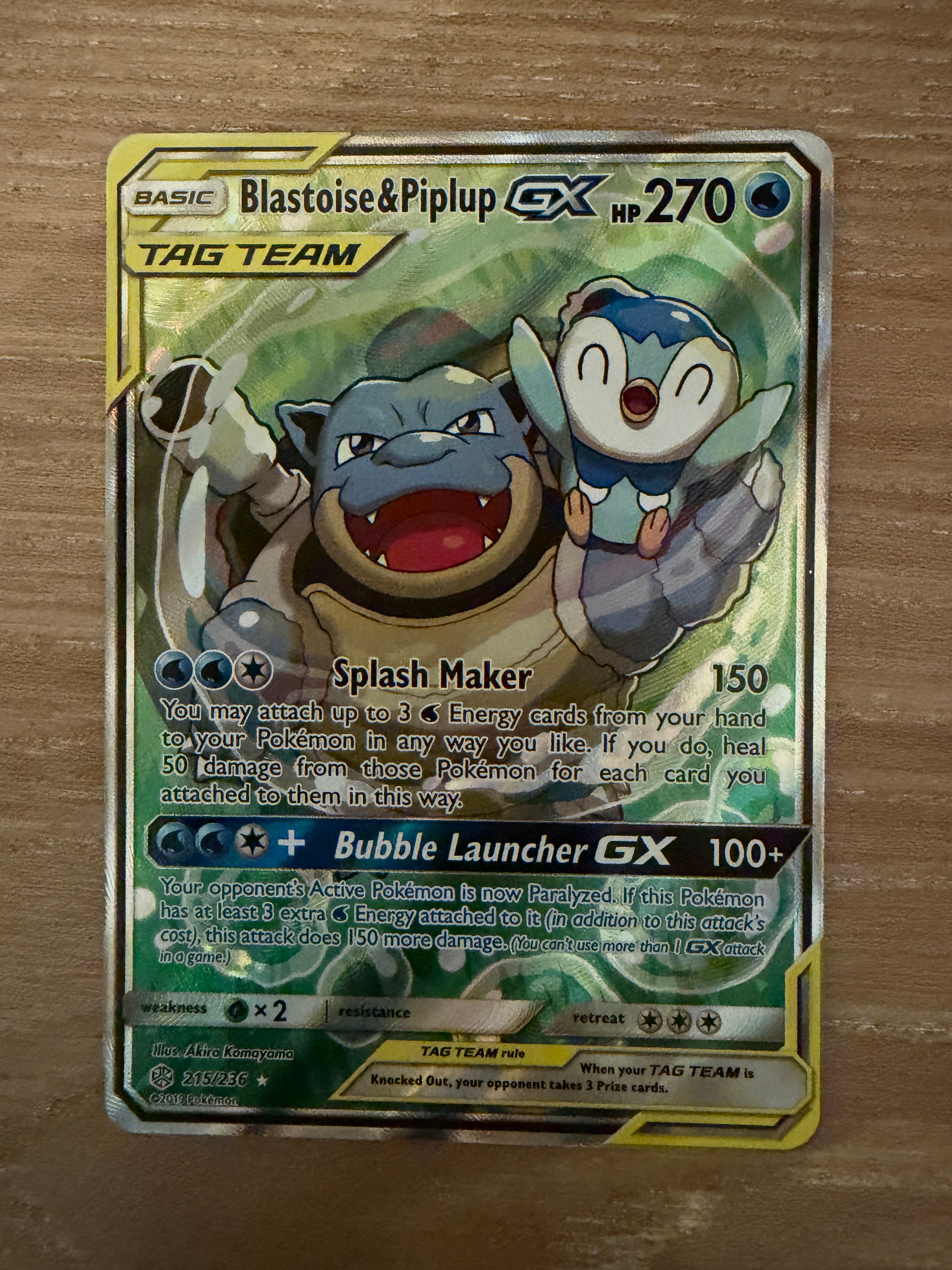 Blastoise & Piplup GX (Alternate Full Art) - SM - Cosmic Eclipse (SM12)