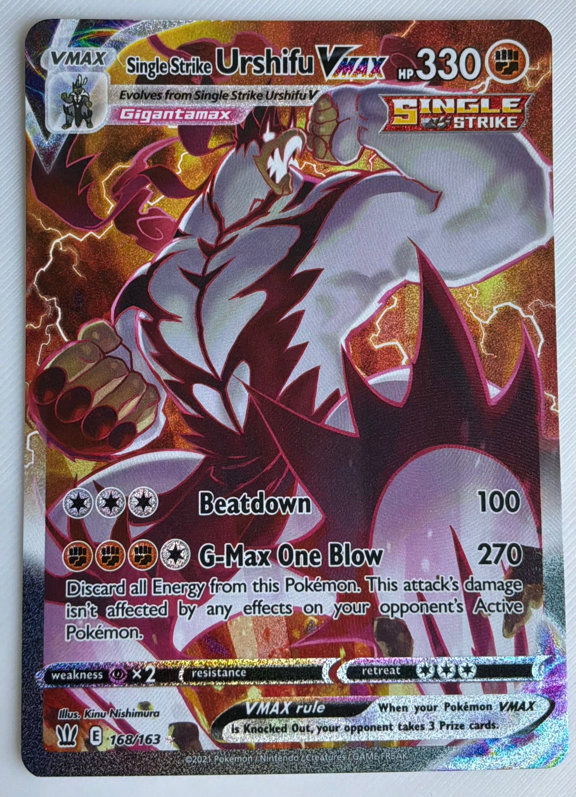 Single Strike Urshifu VMAX (Alternate Art Secret) 168/163