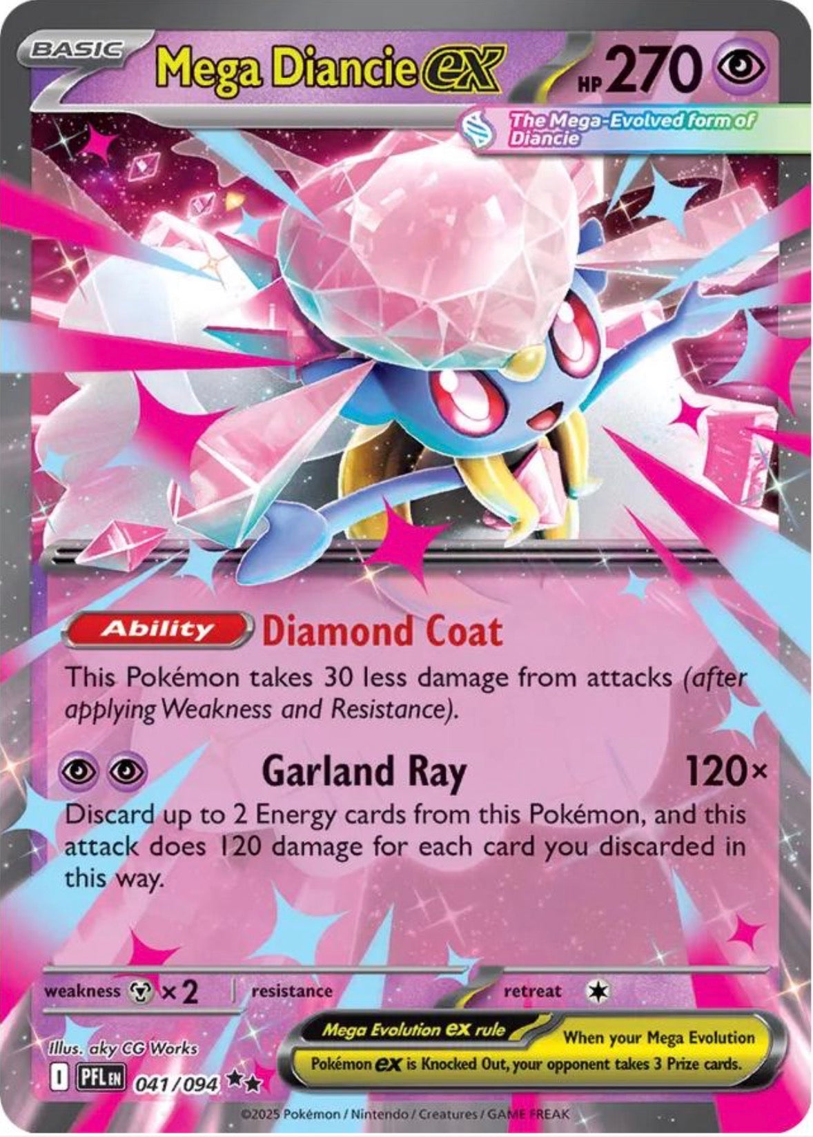 Mega Diancie Ex #41 Pokemon Phantasmal Flames