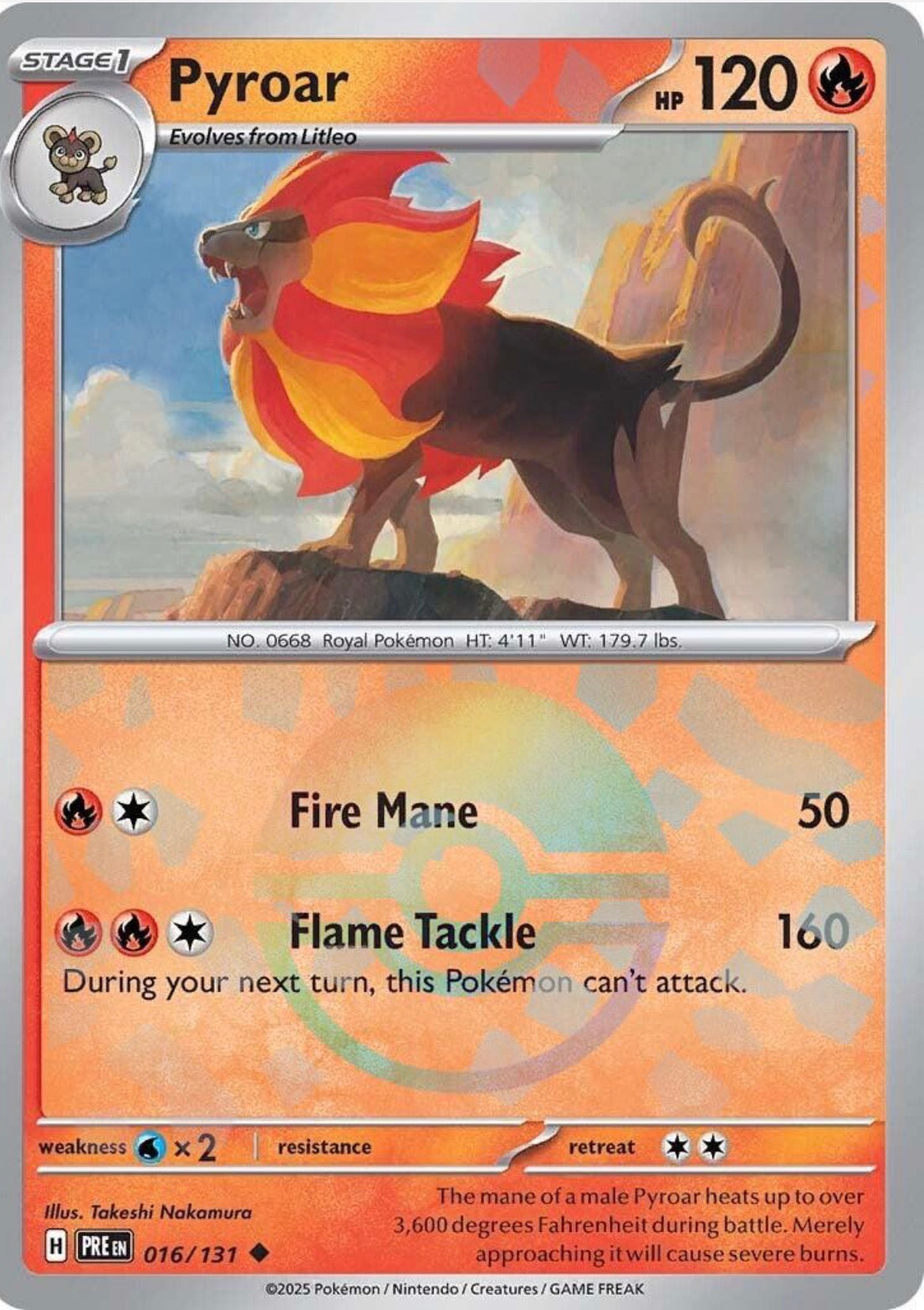 Pyroar [Poke Ball] #16 Pokemon Prismatic Evolutions
