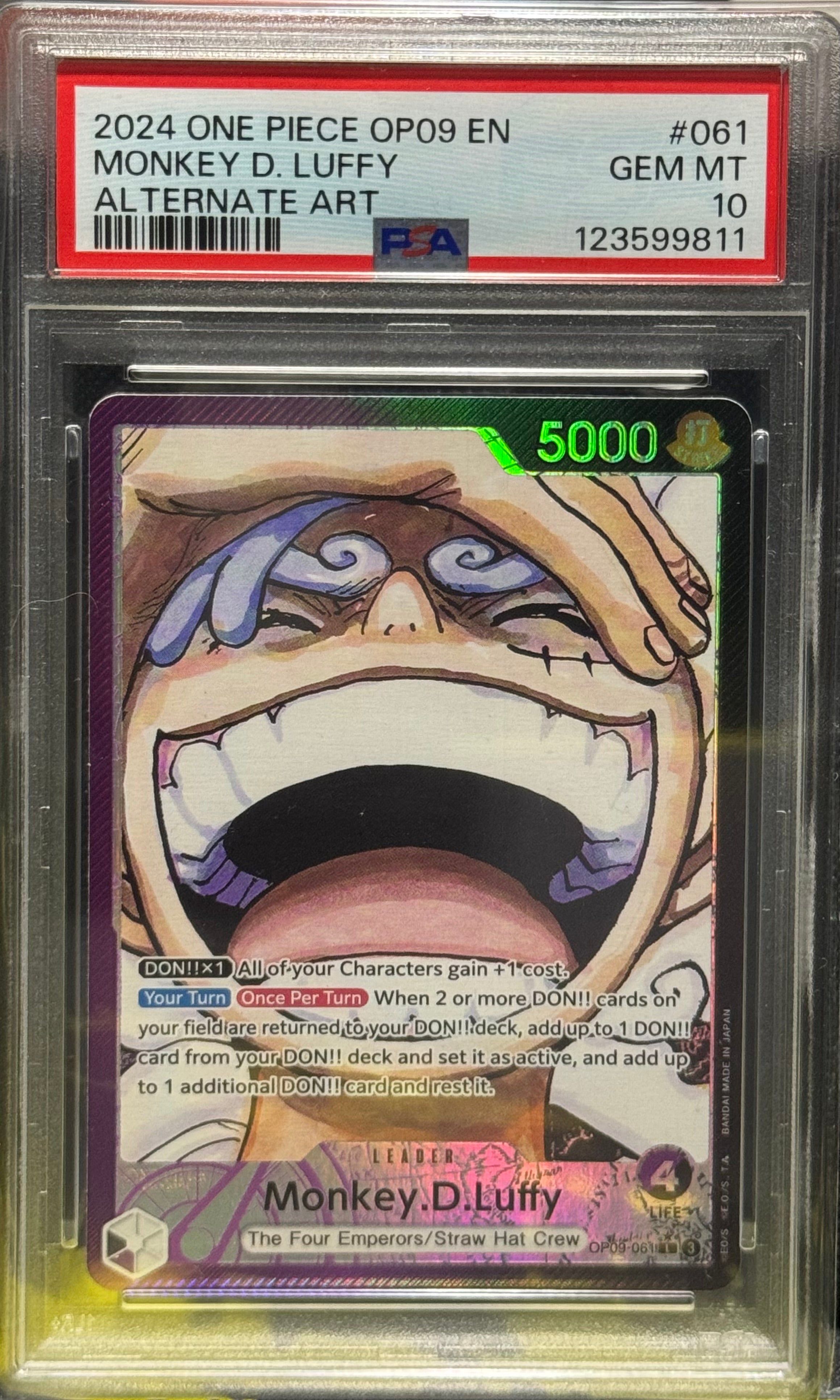 PSA 10 Monkey D. Luffy Leader Alternative Art #61