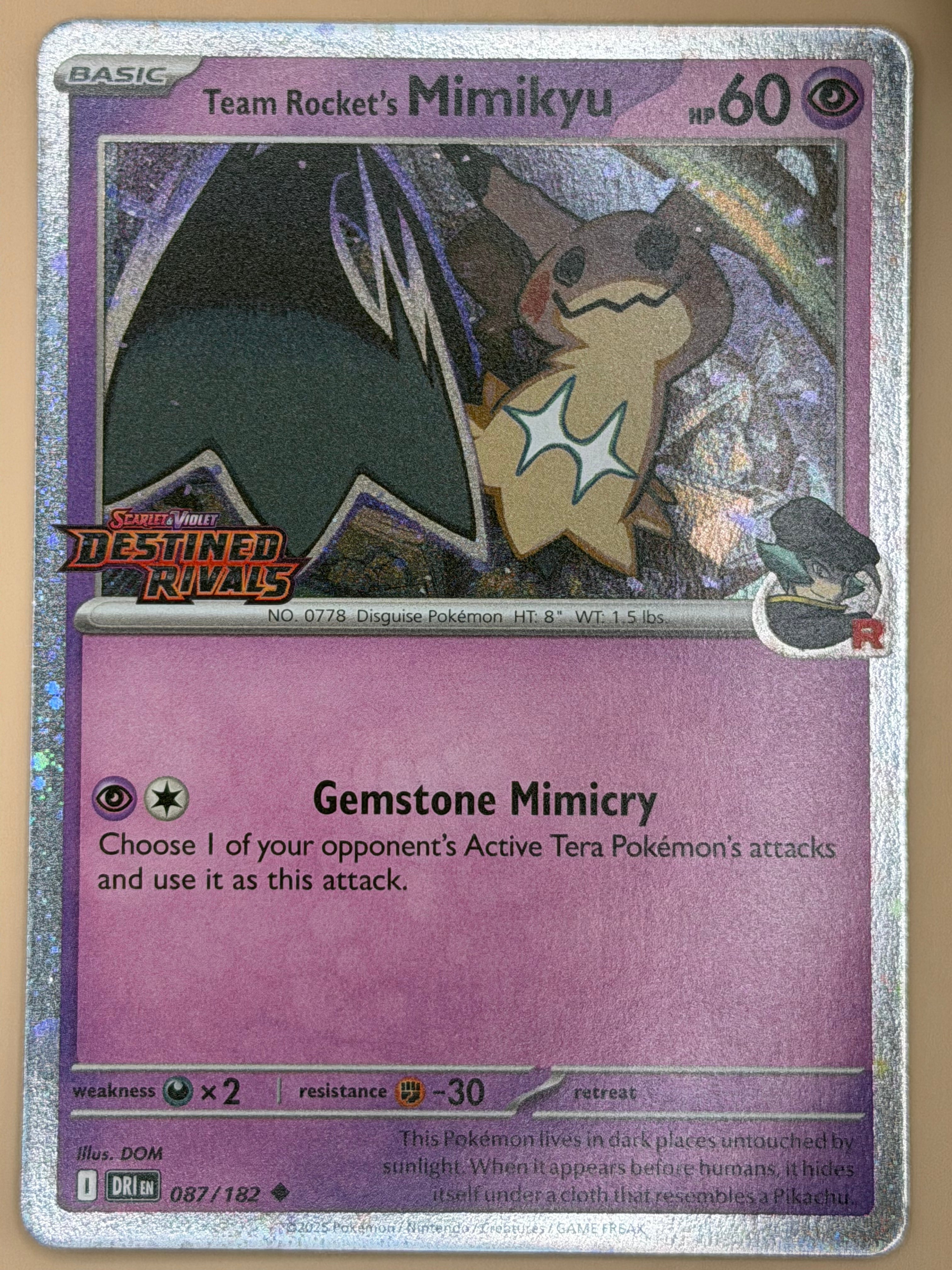 087/ 182 Team Rocket's Mimikyu - (DRI) - Pre-Release Stamp