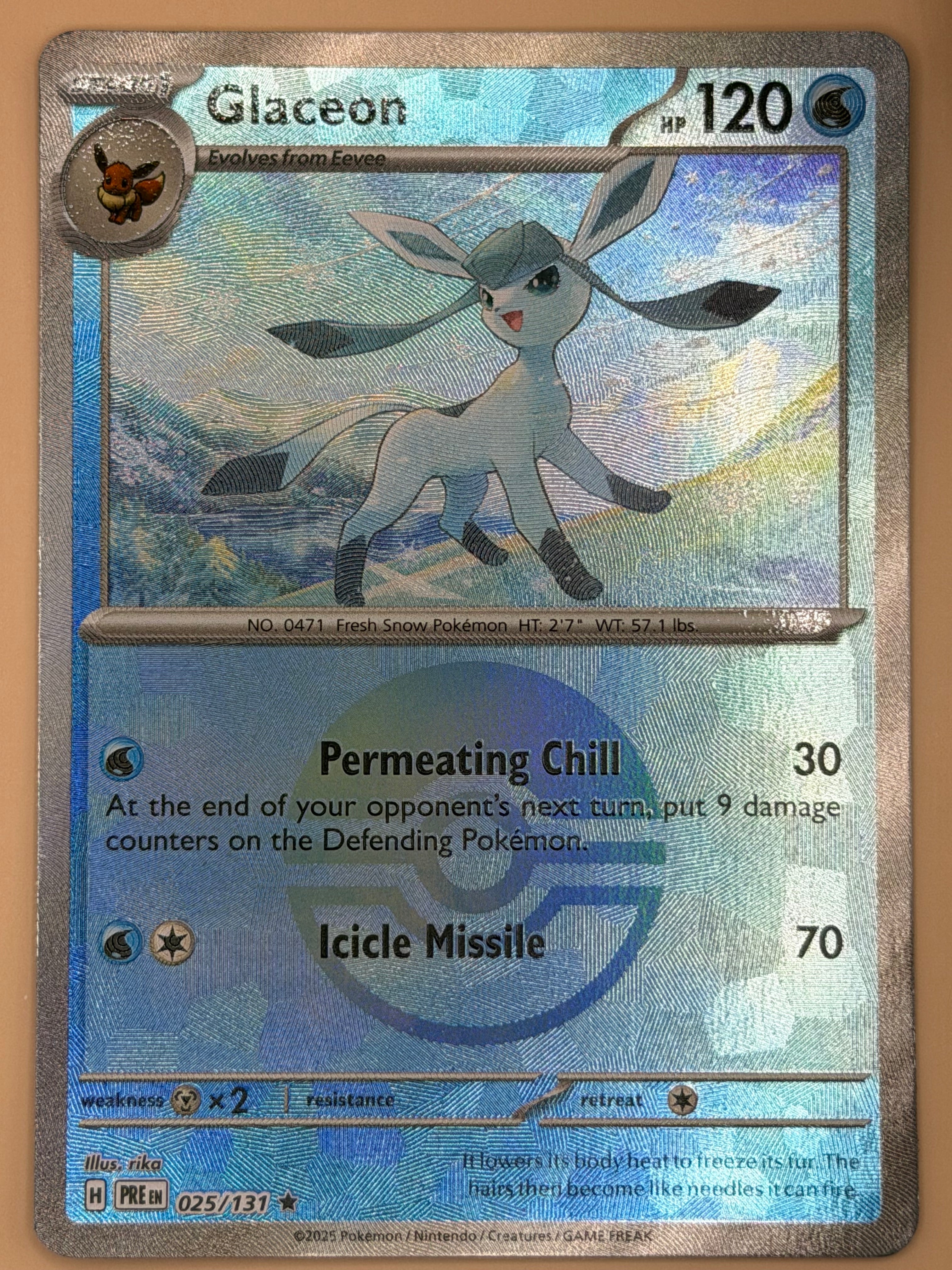 025/132 Glaceon - Pokeball Pattern - Prismatic Evolutions