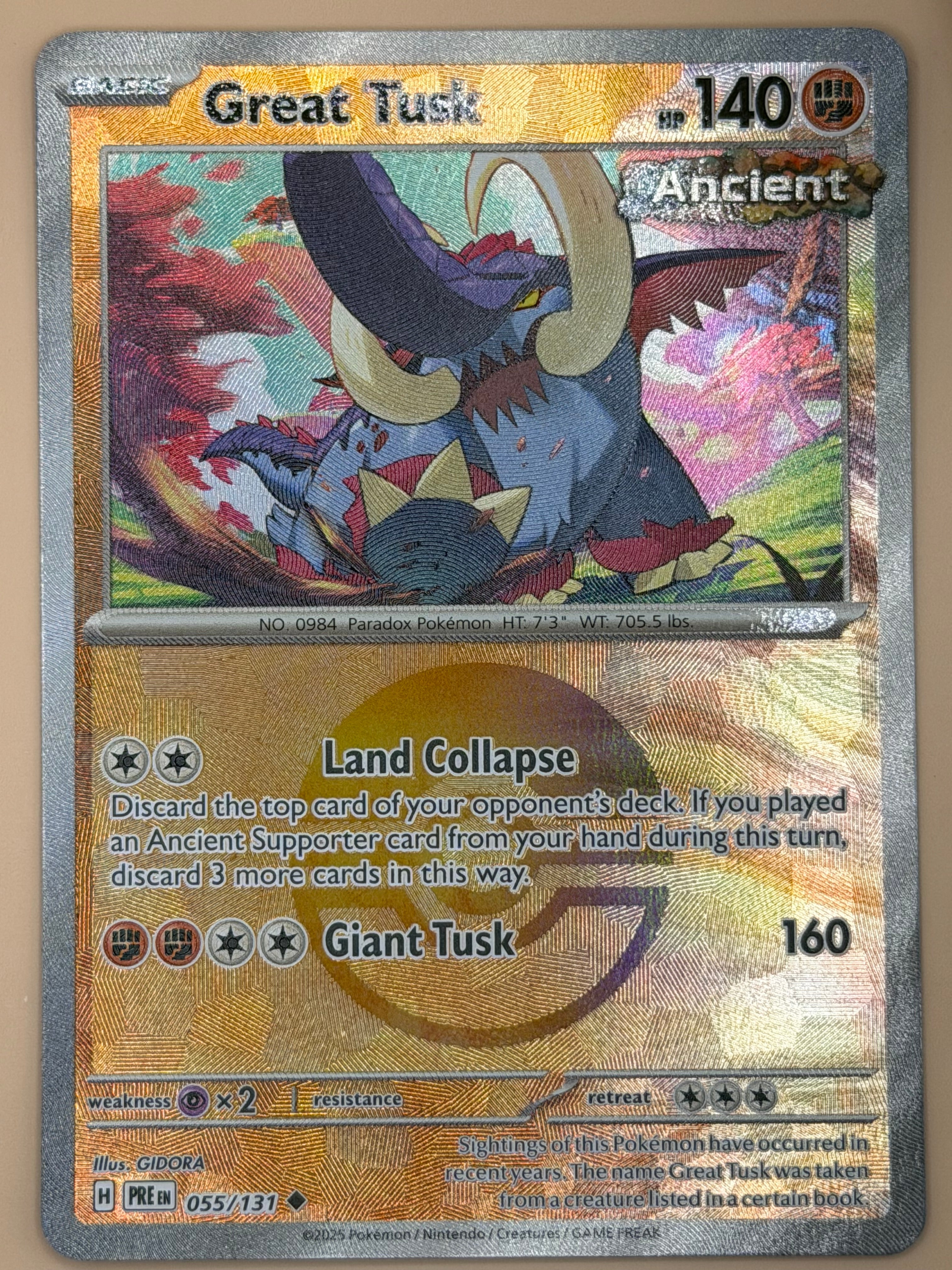 055/132 Great Tusk - Pokeball Pattern - Prismatic Evolutions