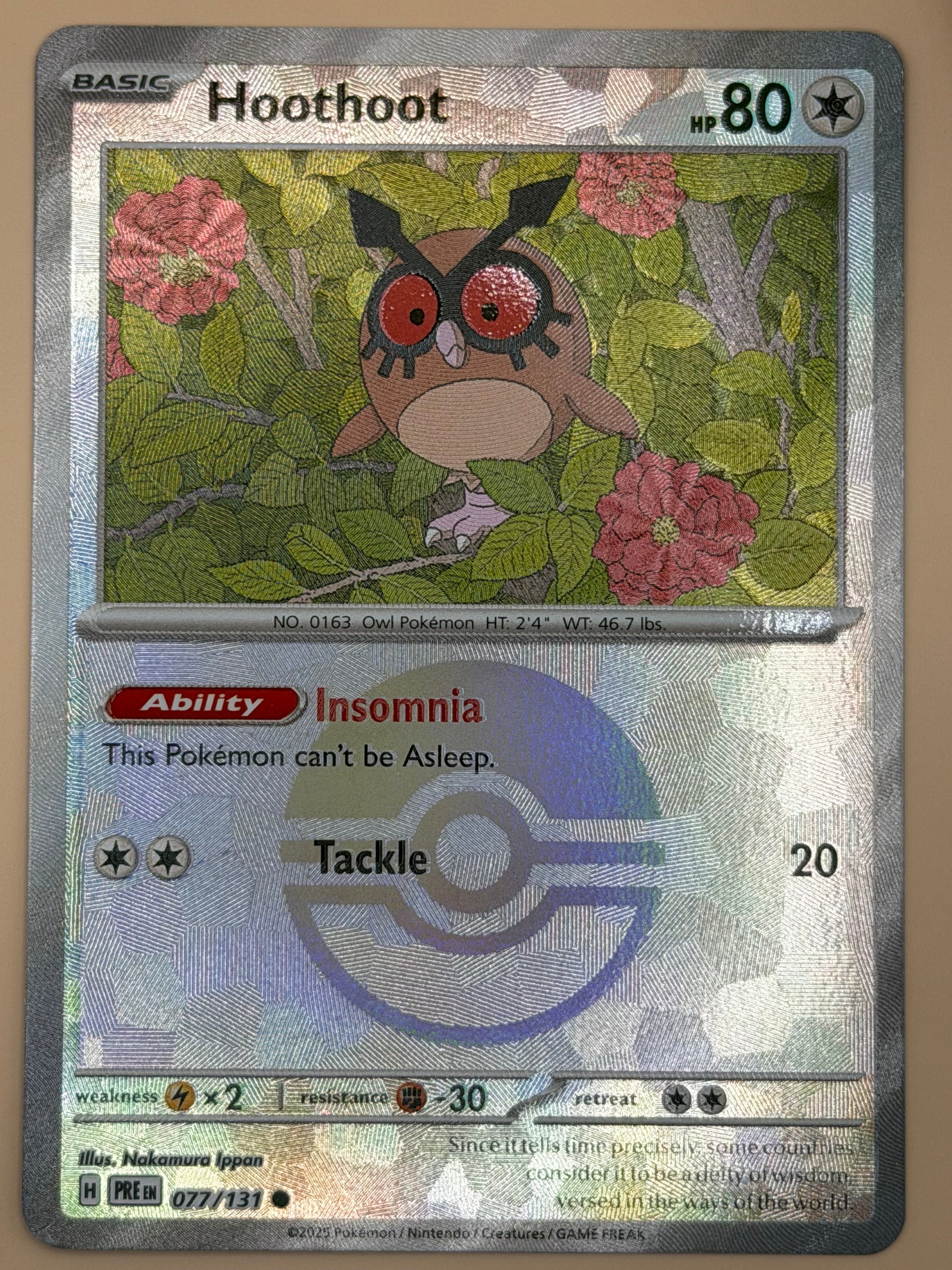 077/132 Hoothoot - Pokeball Pattern - Prismatic Evolutions