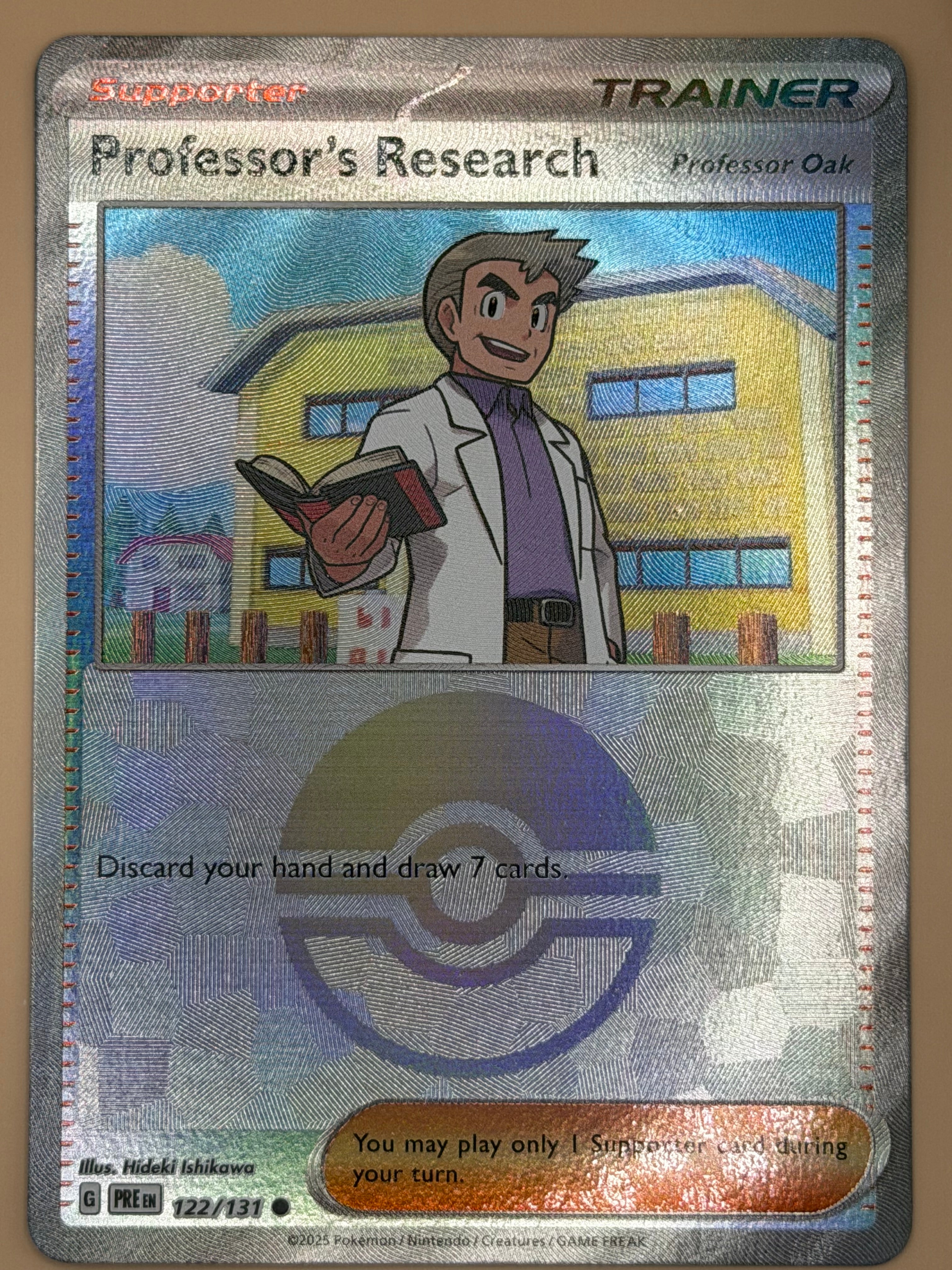 122/132 Professor's Research (Oak) - Pokeball Pattern - Prismatic Evolutions