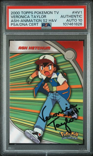 PSA AUTH AUTO 10 2000 TOPPS POKEMON TV ASH-ANIMATION S2 H&V signed by VA