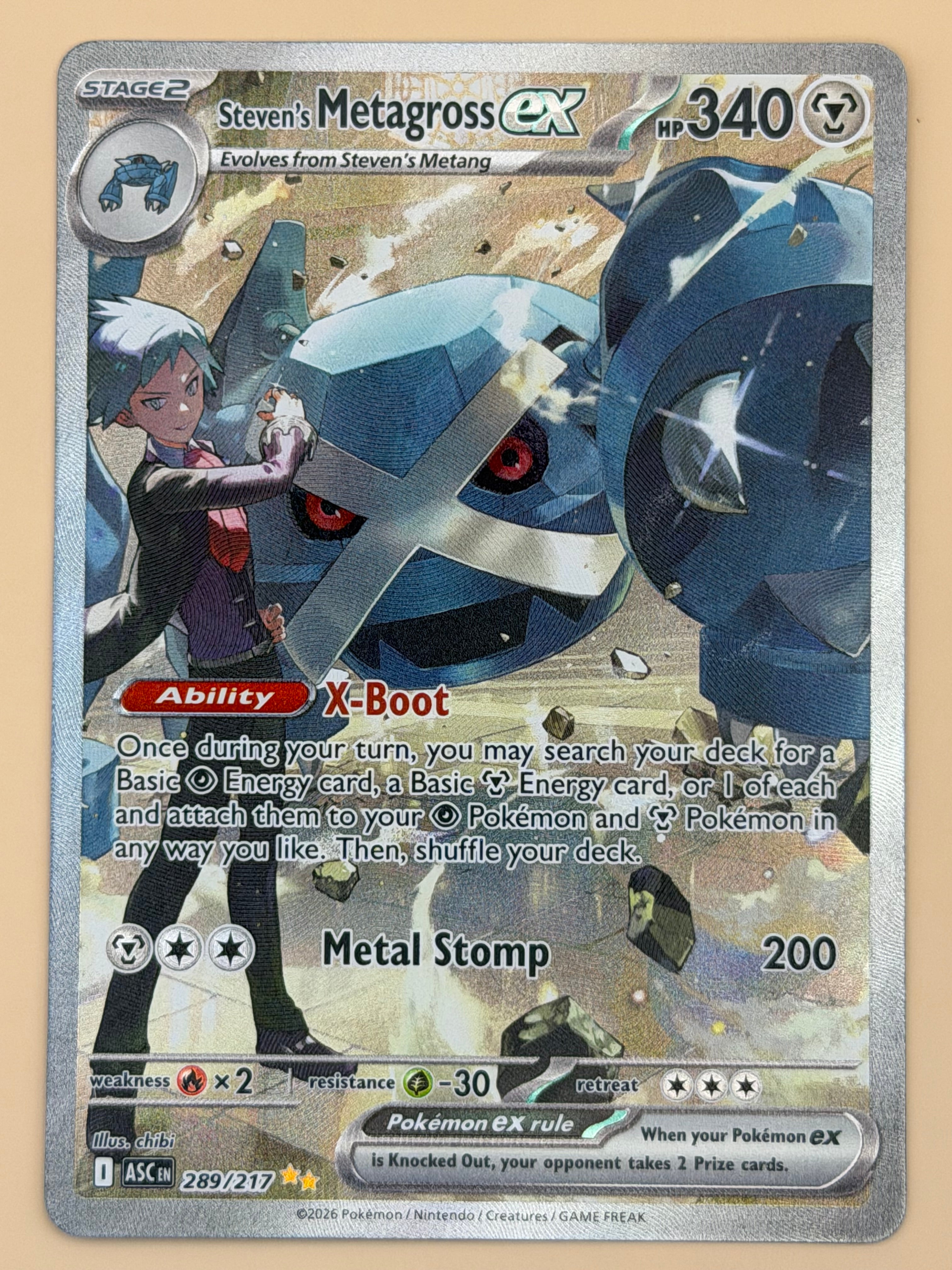 289/217 Steven's Metagross ex - Ascended Heroes
