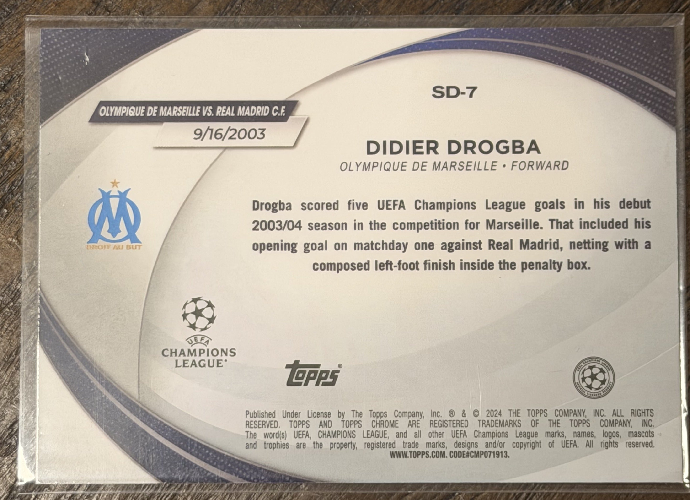 2024-25 Topps Chrome UEFA Starball Debut Didier Drogba #SD-7 — Olympique de Marseille