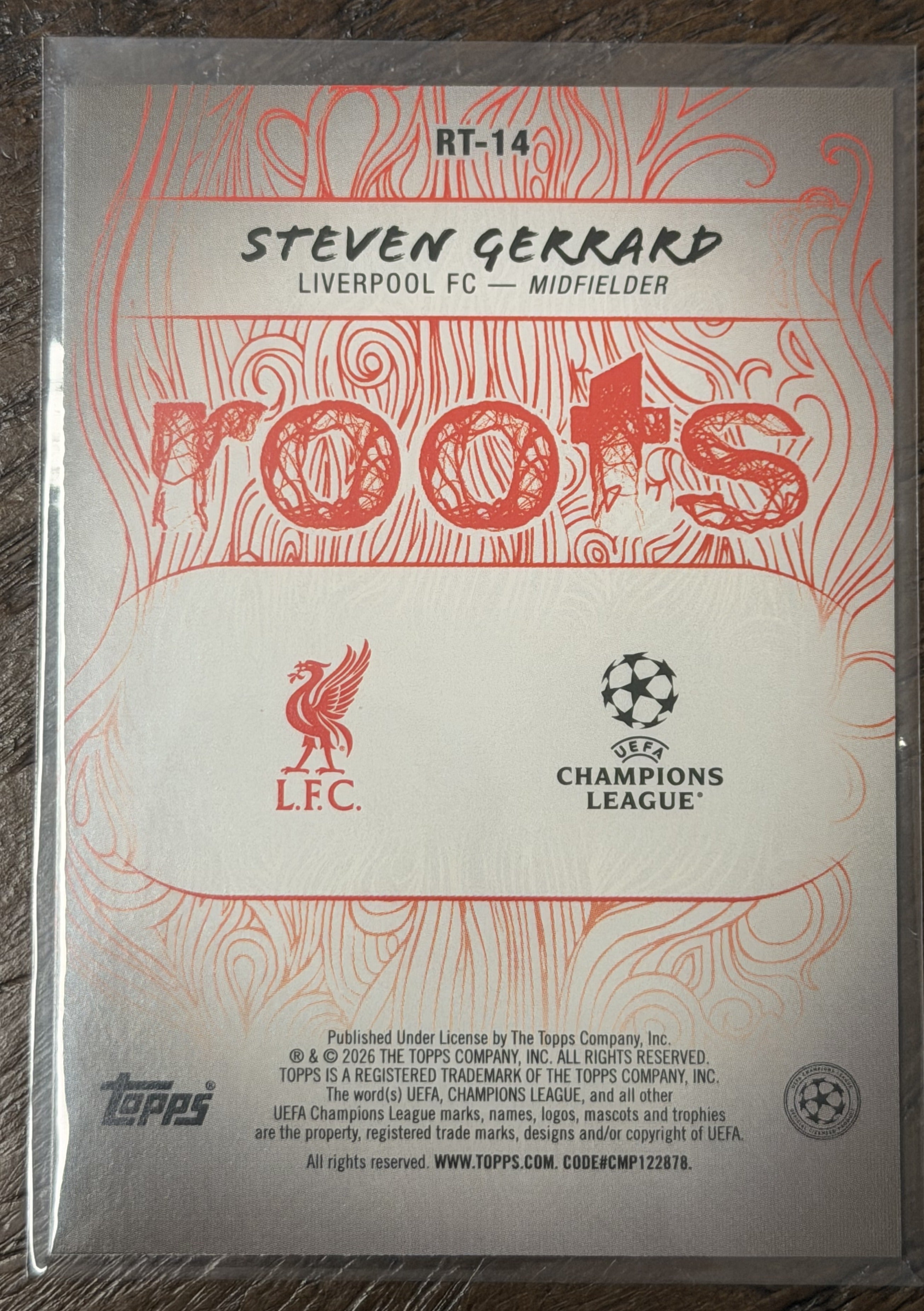 2025-26 Topps UEFA Club Competitions Roots Steven Gerrard #RT-14 — Liverpool FC