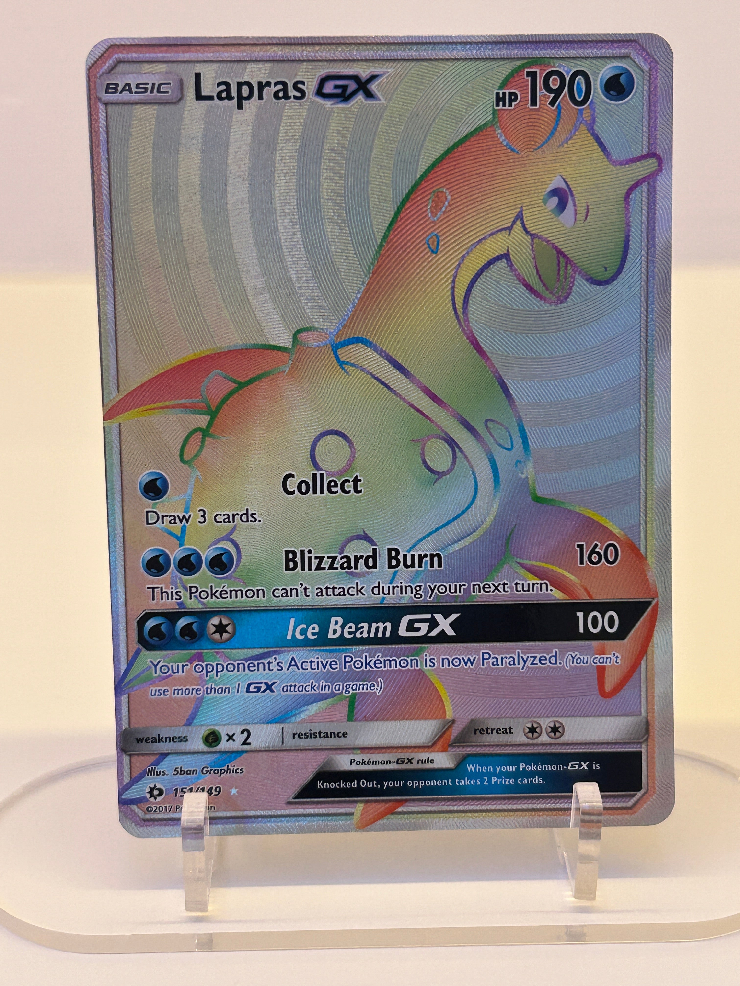 Lapras GX (Secret) Sun & Moon Base Set Secret Rare 151