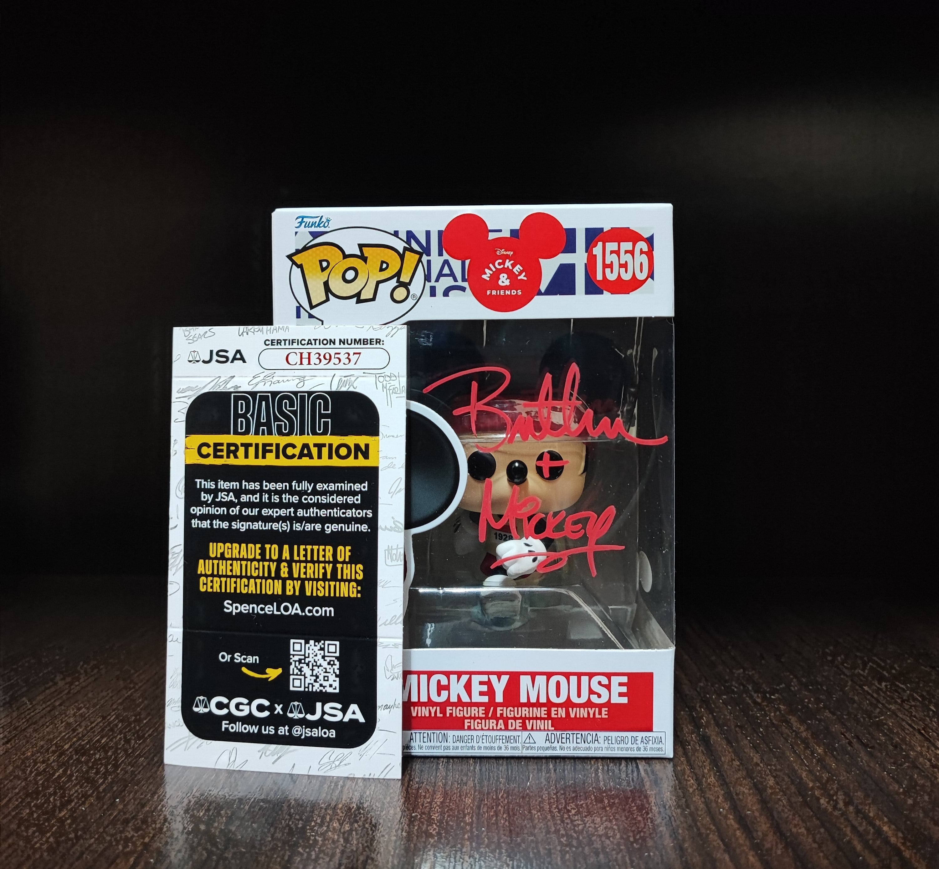 Funko Pop! Mickey Mouse #1566, Signed by Bret Iwan, JSA Authenticated