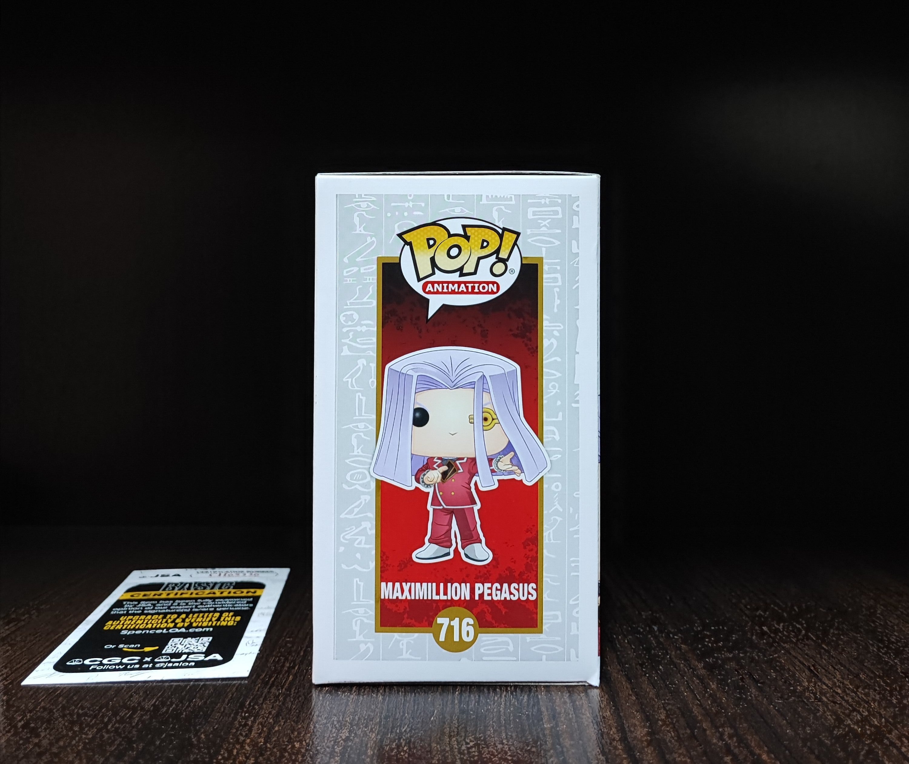 Funko Pop! Animation: Yu-Gi-Oh! - Maxmillion Pegasus #716, Signed by Darren Dunstan JSA Authenticated