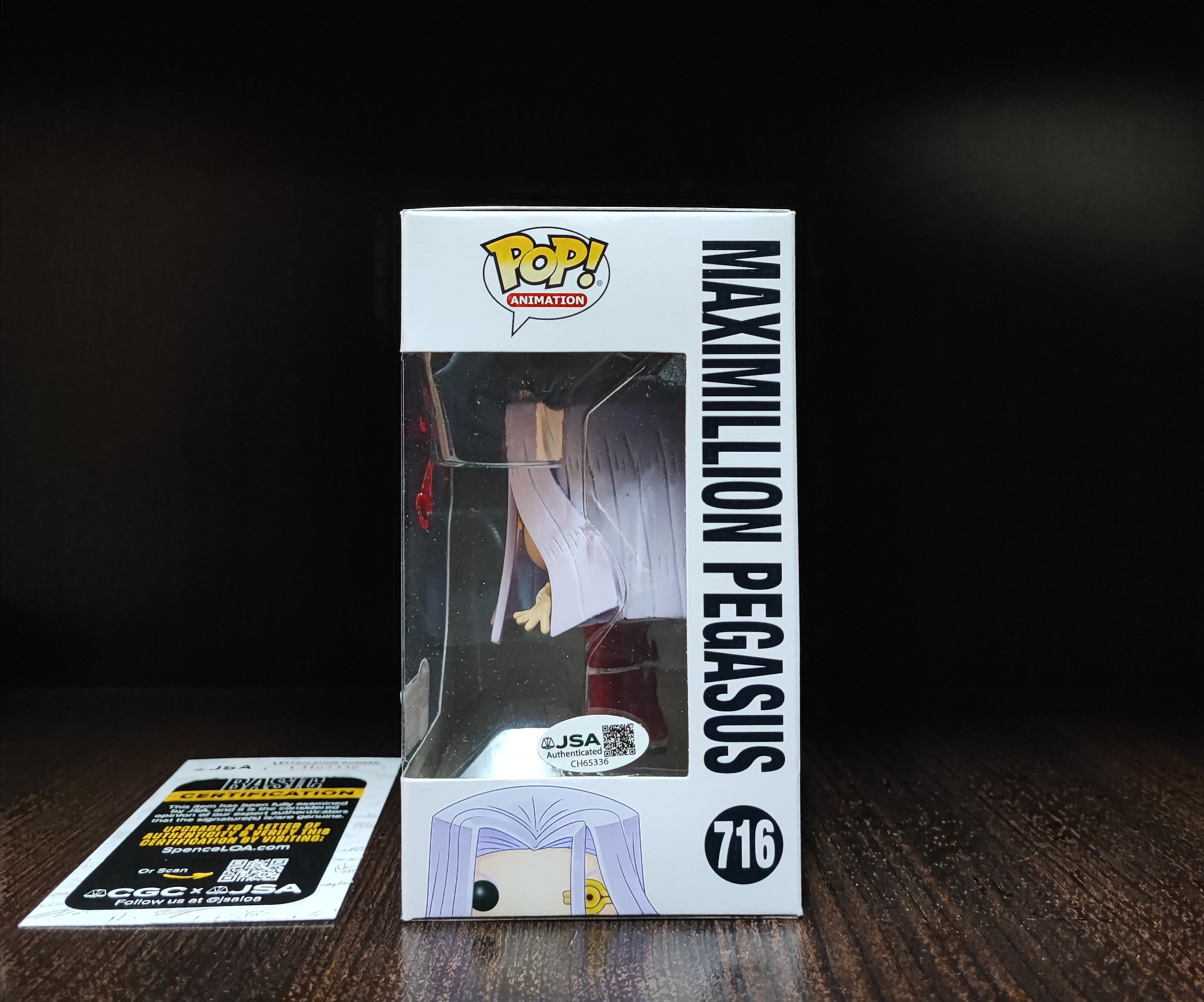 Funko Pop! Animation: Yu-Gi-Oh! - Maxmillion Pegasus #716, Signed by Darren Dunstan JSA Authenticated