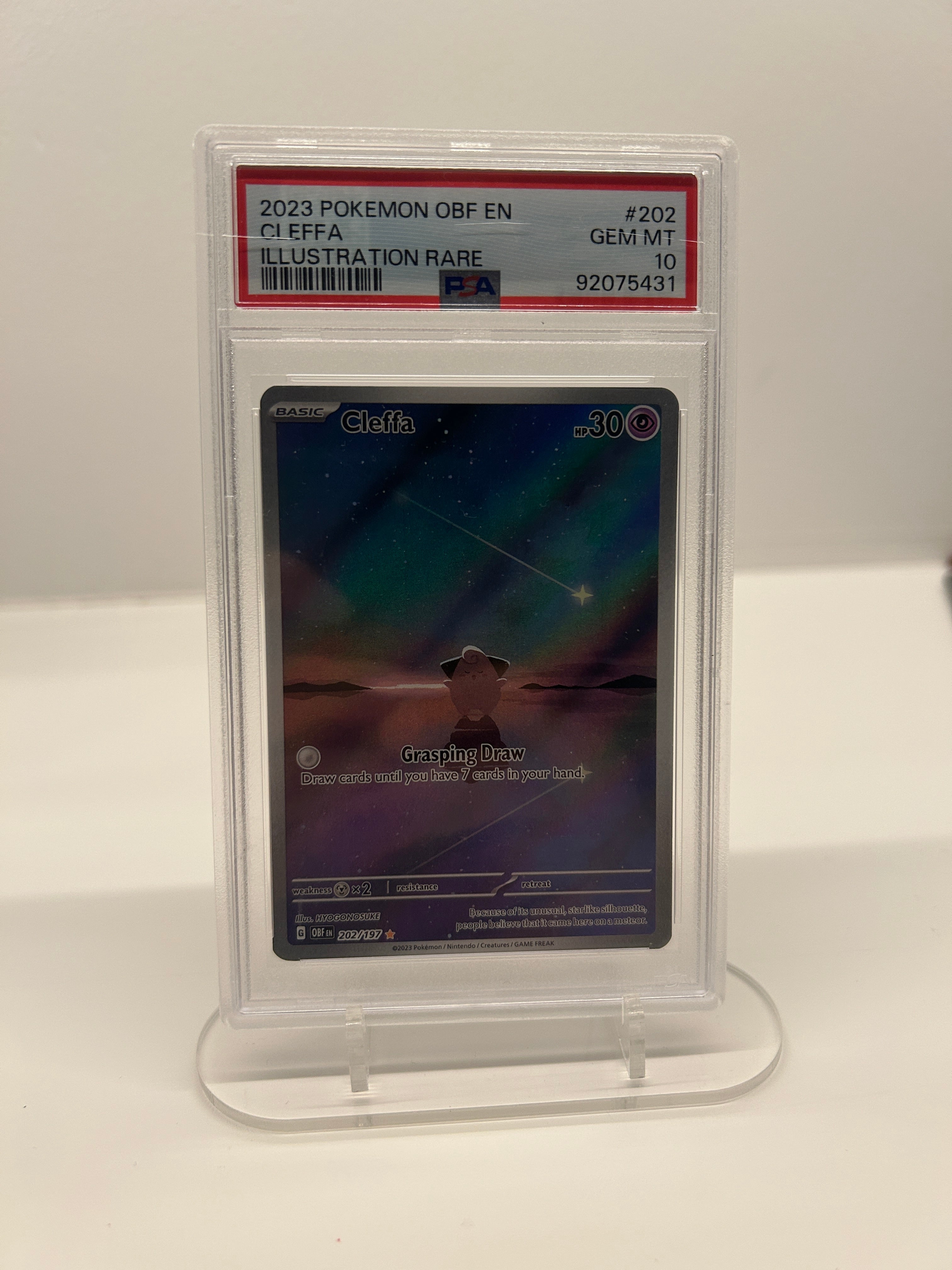 PSA 10 Cleffa Obsidian Flames Illustration Rare 202/197
