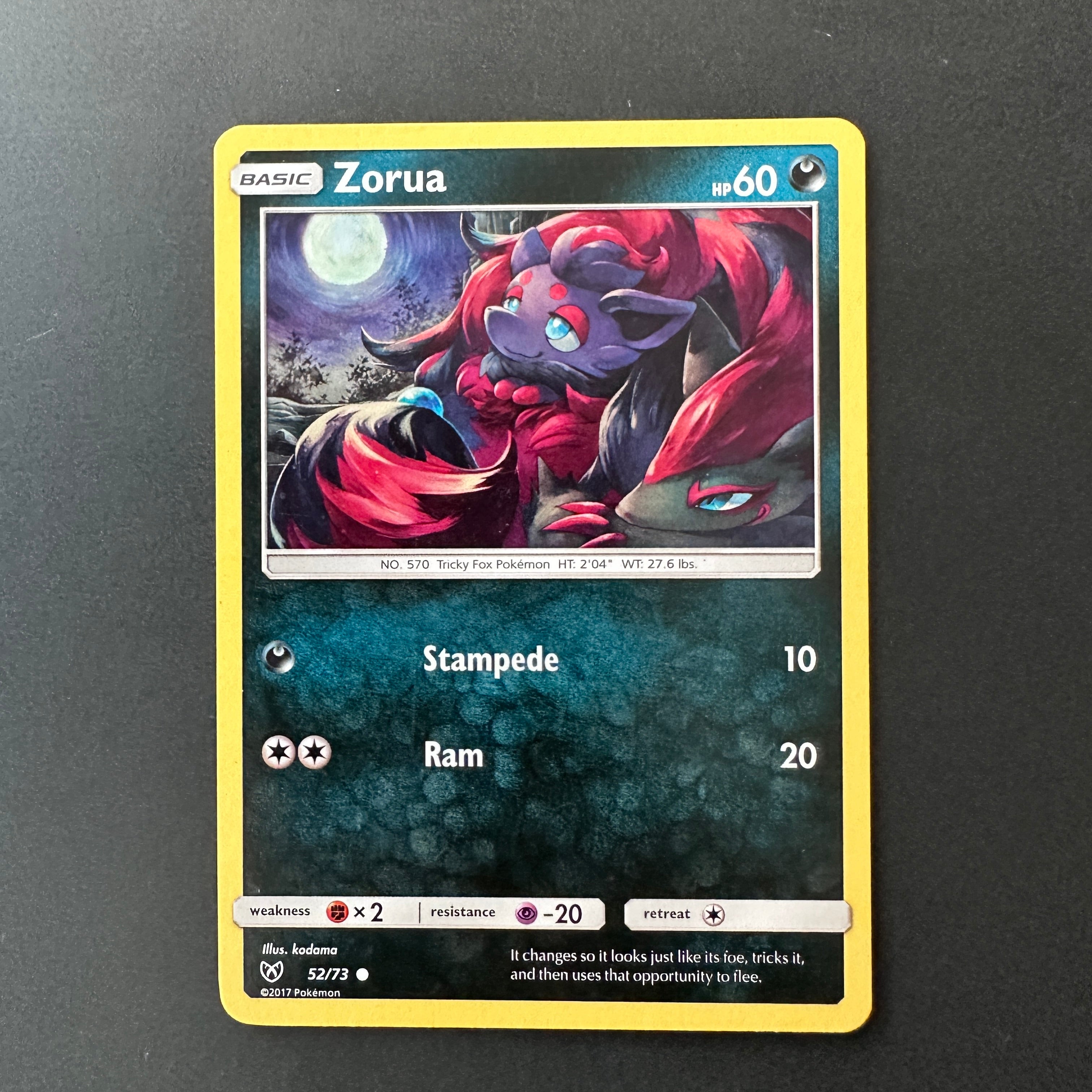 Zorua Shining Legends Common 52