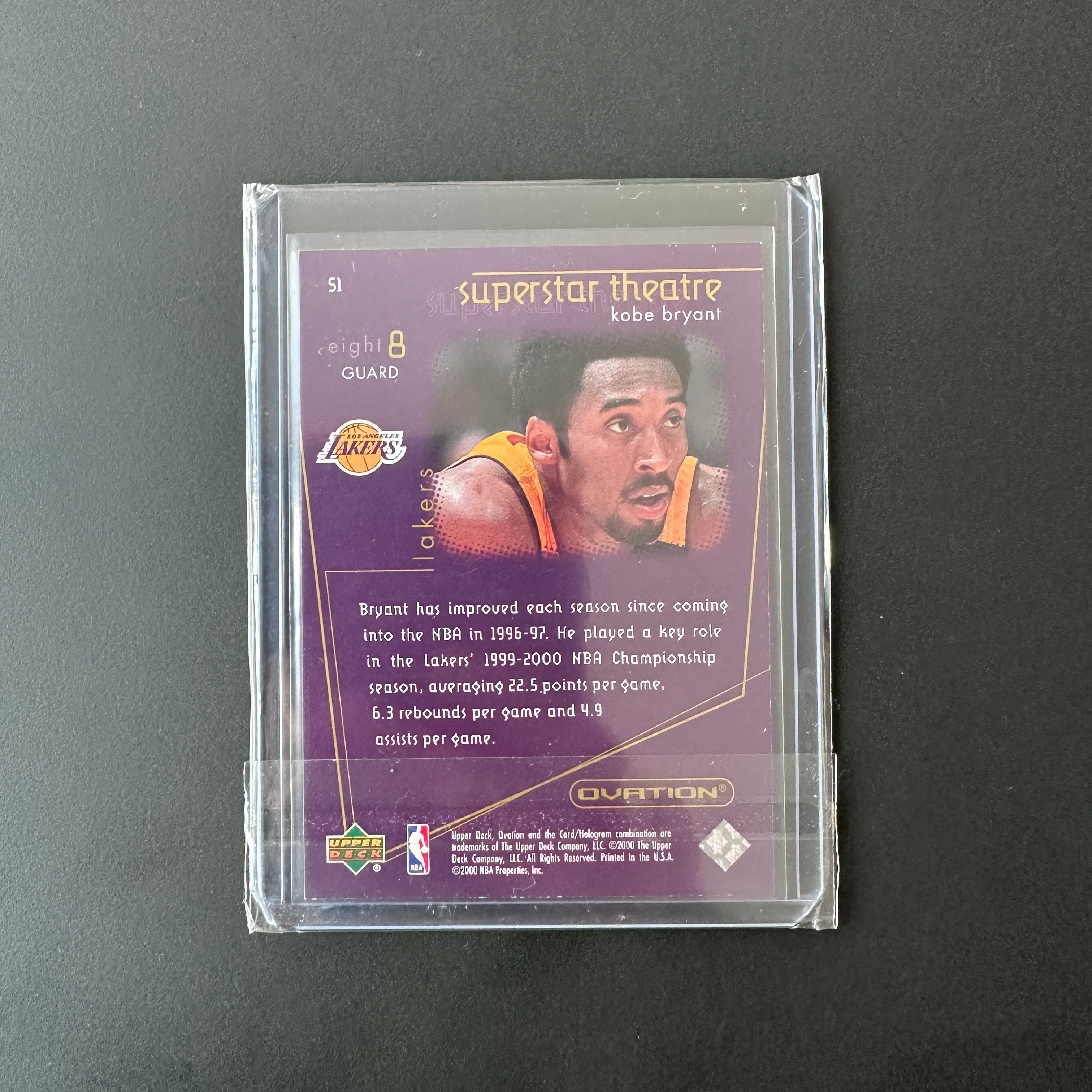 Upper Deck Kobe Bryant 2000 Ovation #51 Nba Cards