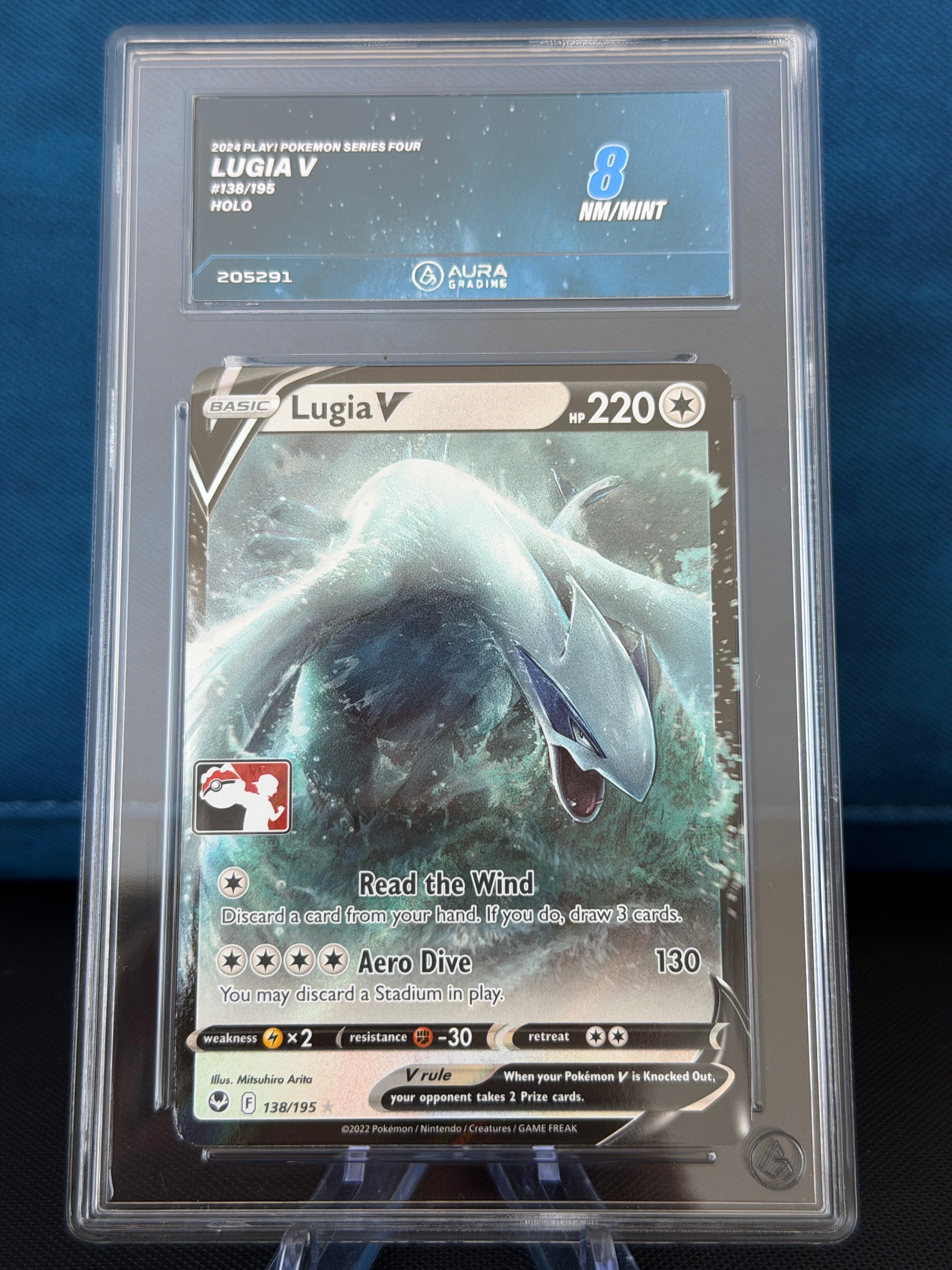 Aura Grading 8 - Lugia V #138 (Prize Pack) - Silver Tempest