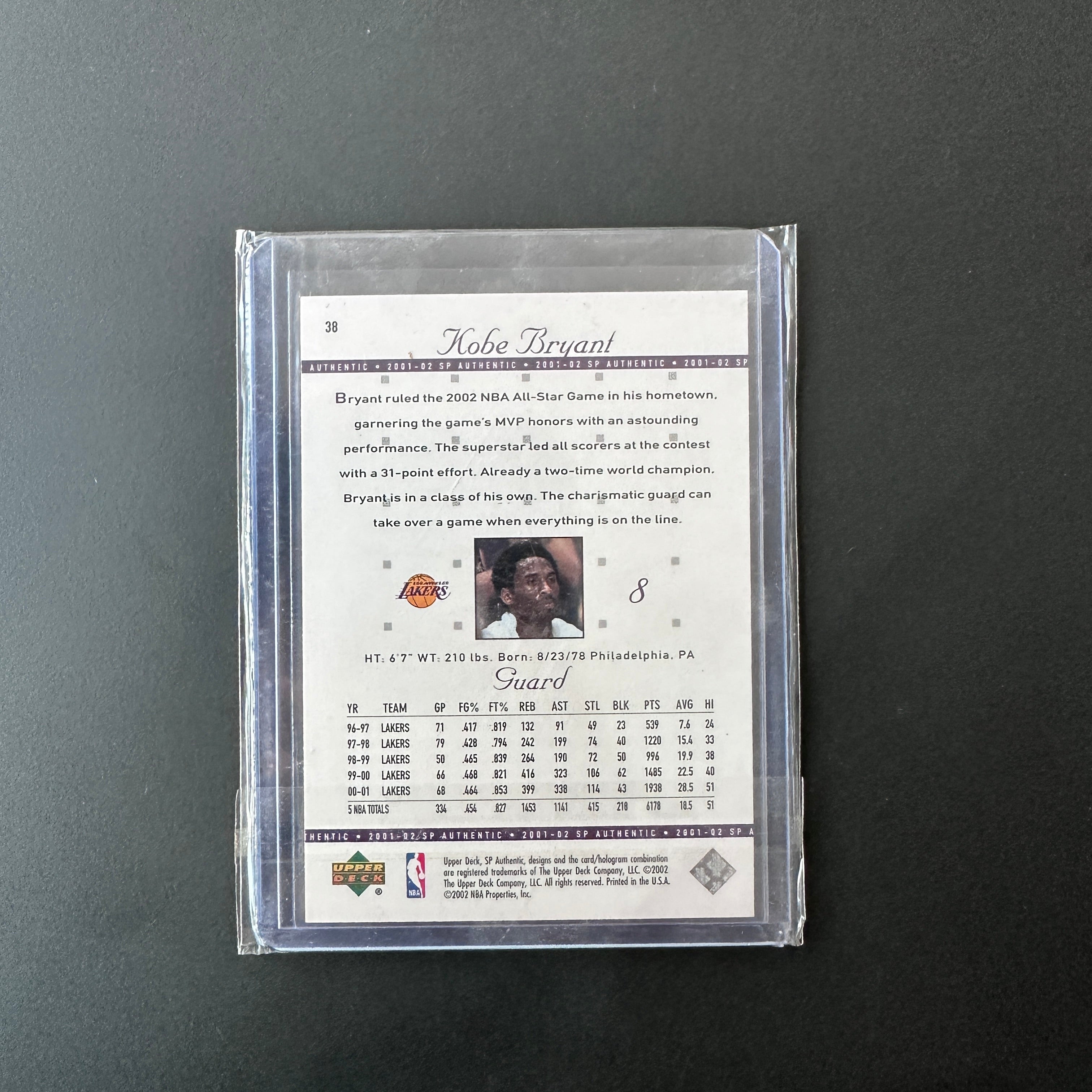 Kobe Bryant Upper Deck  2002  SP Authentic