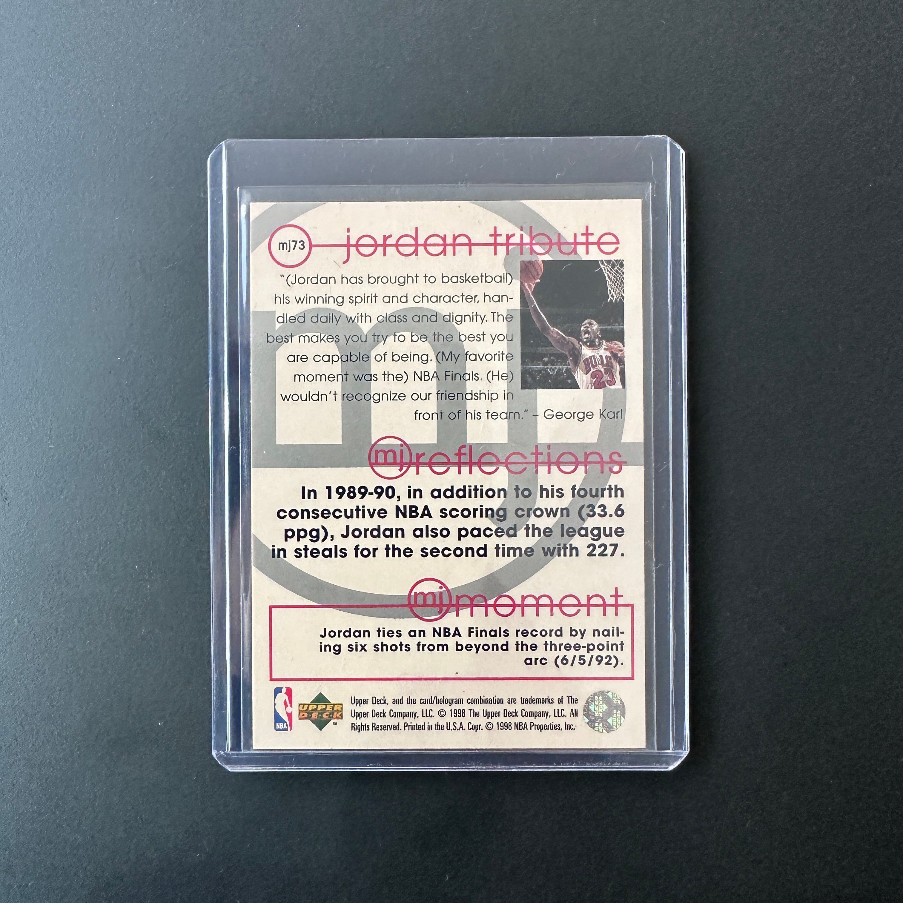 Michael Jordan Reflections  Jordan Tribute Upper Deck 1998