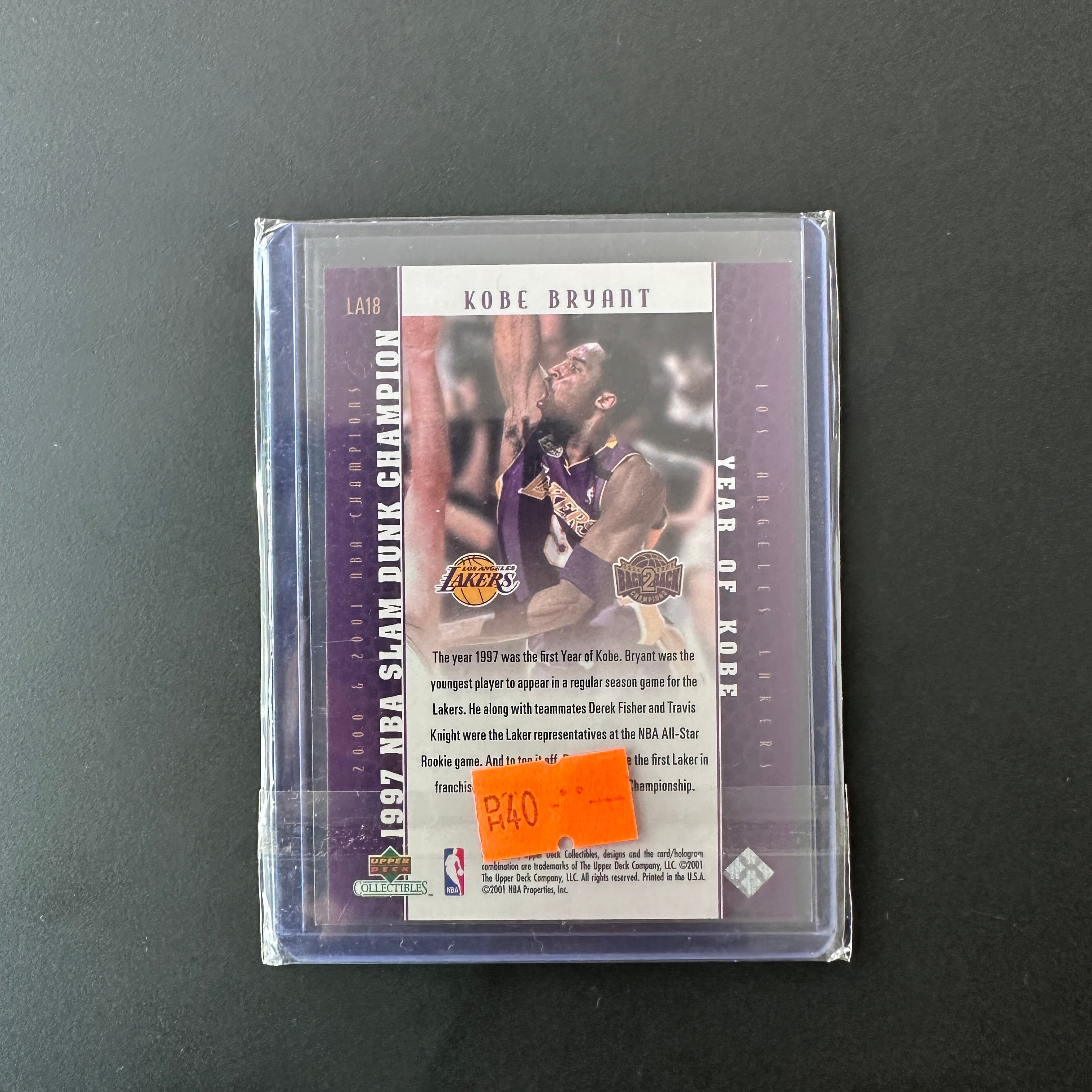 Kobe Bryant Upper Deck Collectibles Back 2 Back 2001