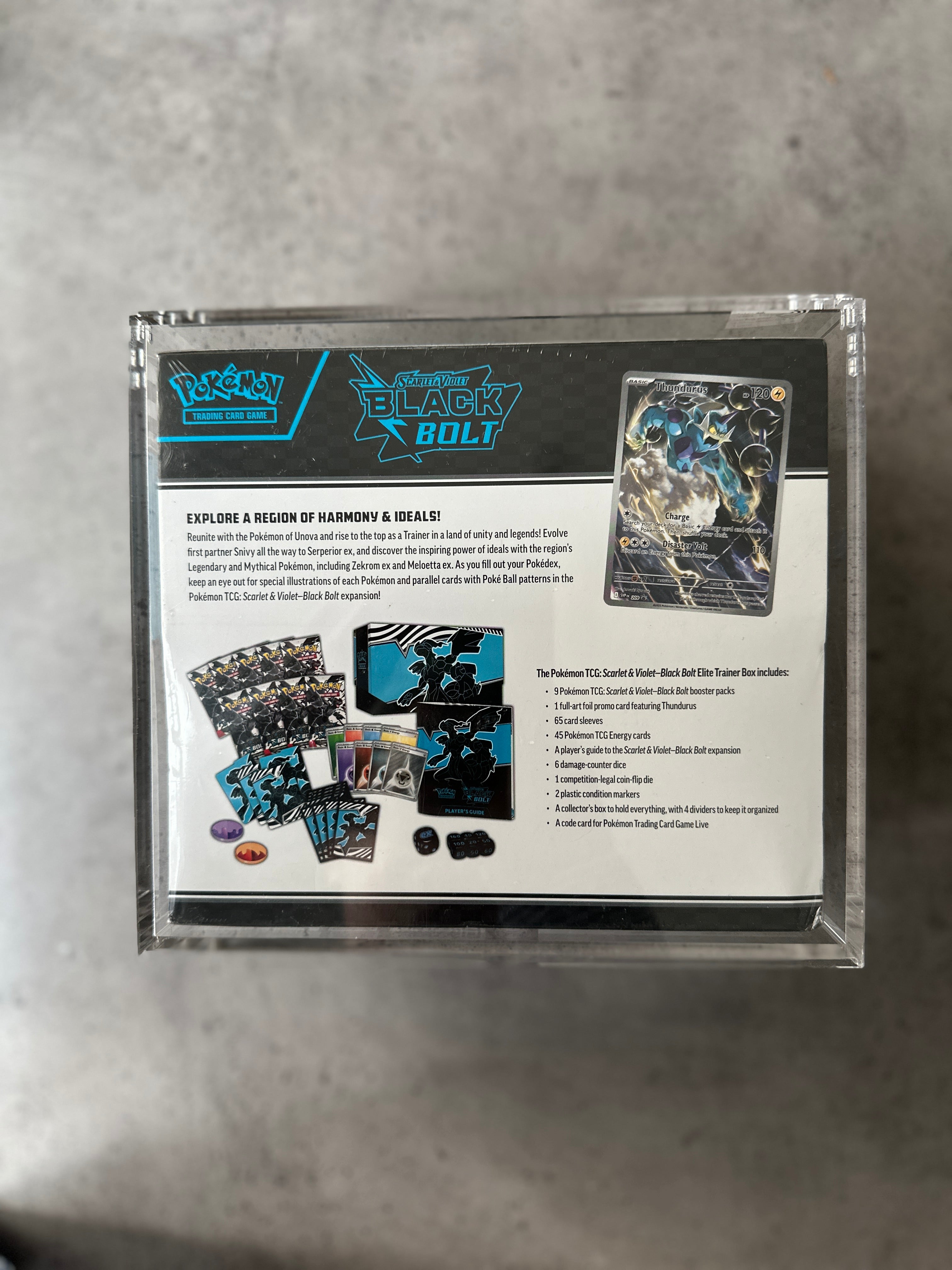 Black Bolt Elite Trainer Box SEALED  with FREE ACRYLIC CASE