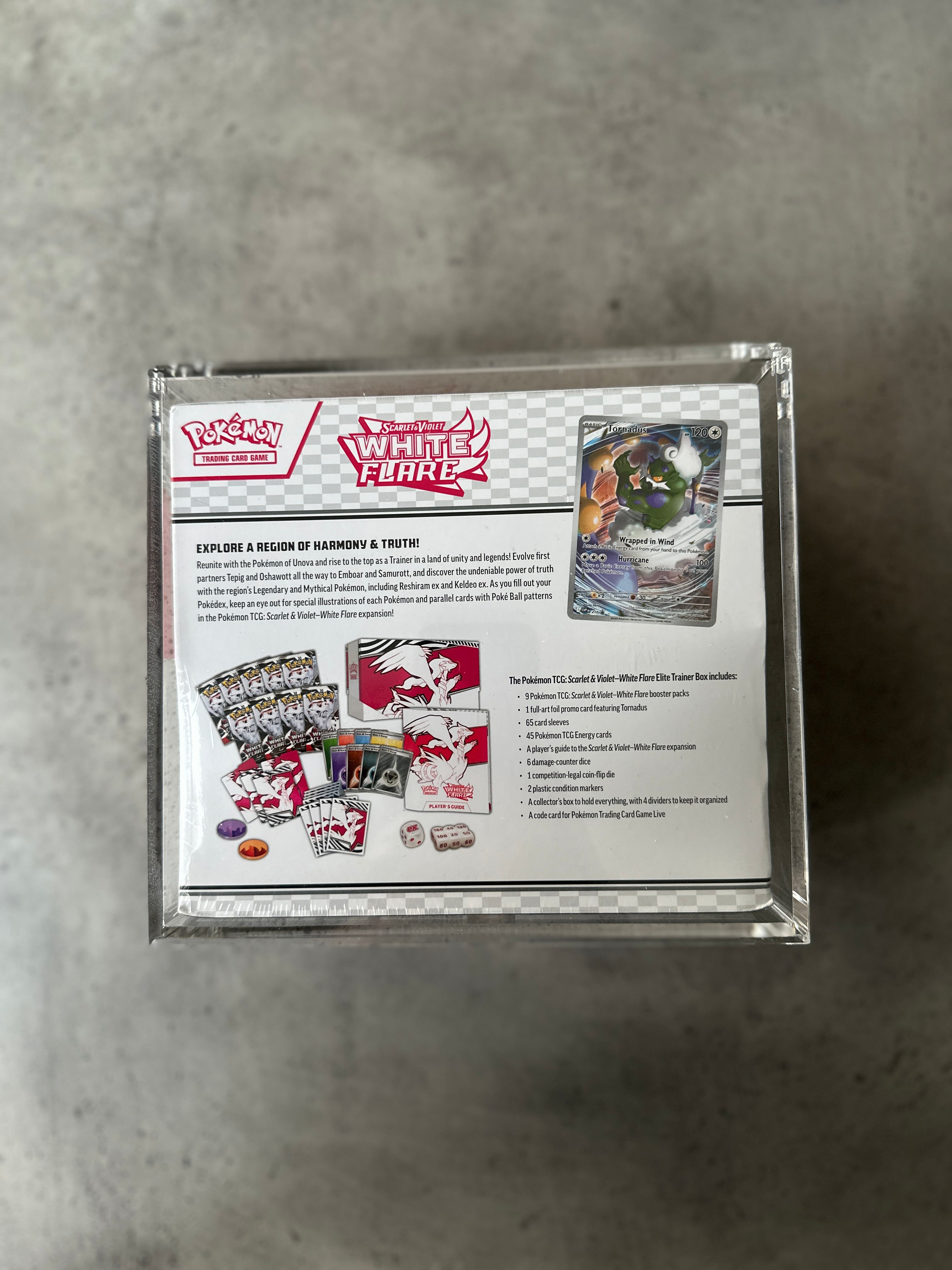 White Flare Elite Trainer Box SEALED with  FREE ACRYLIC CASE