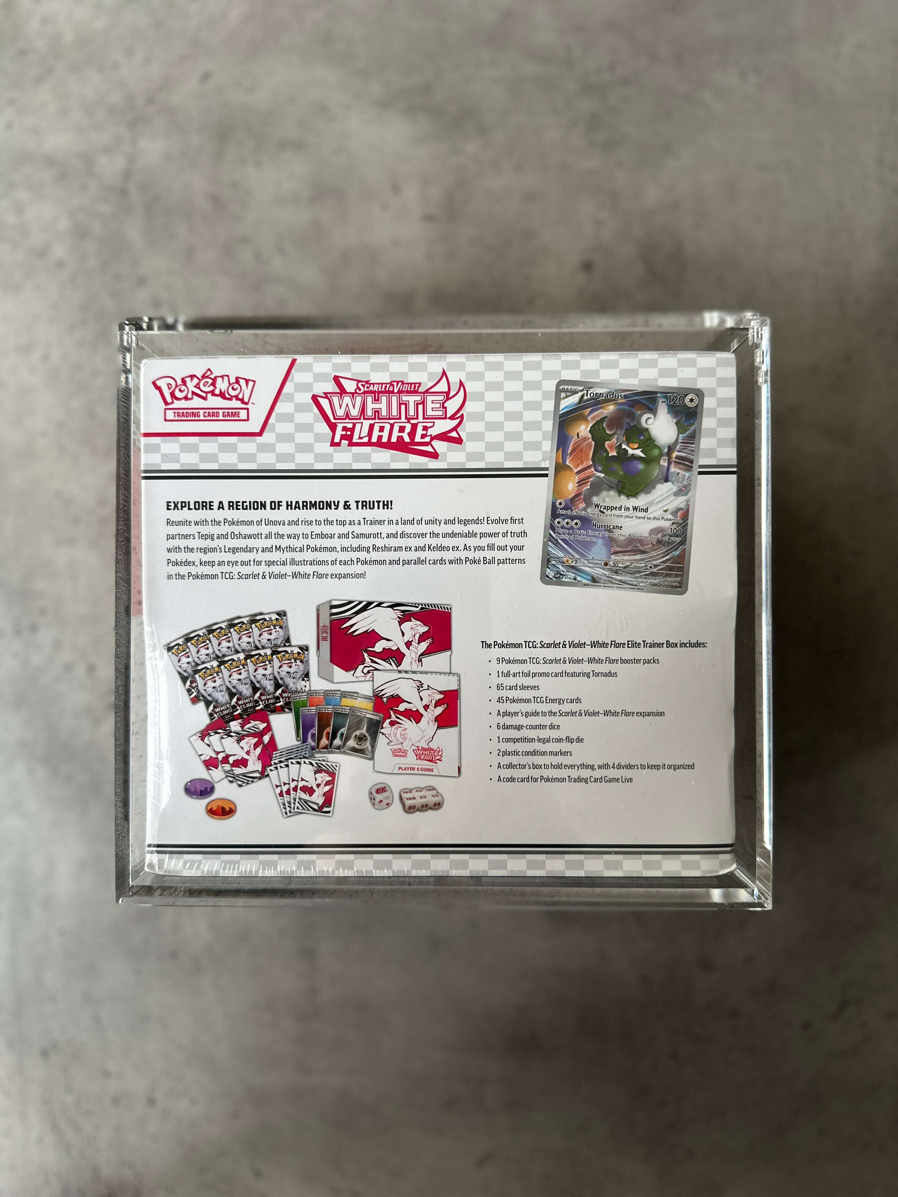 White Flare Elite Trainer Box SEALED with  FREE ACRYLIC CASE