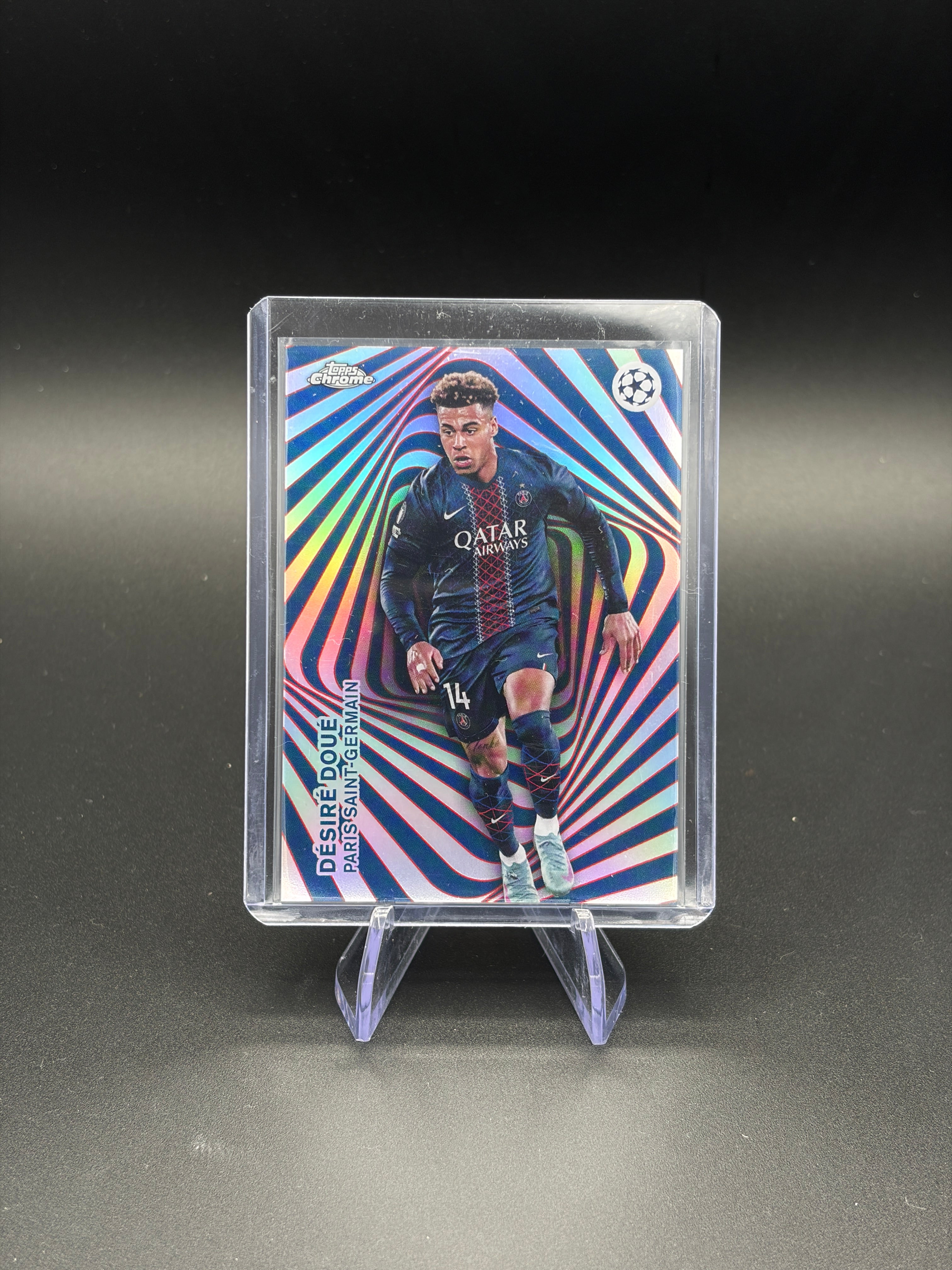 2025-26 Topps Chrome UCL Désiré Doué Mindgame #MG-9 Paris Saint-Germain