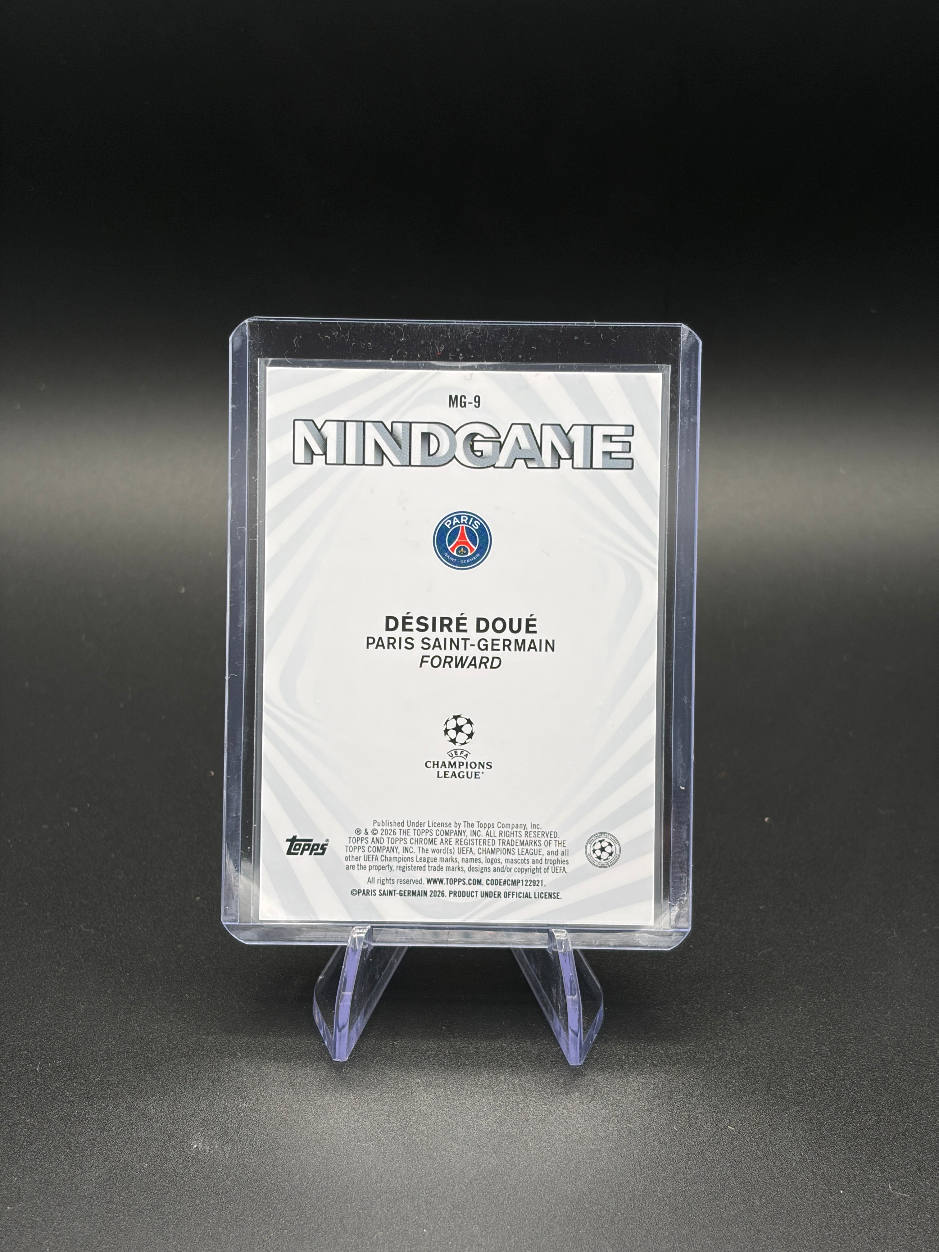 2025-26 Topps Chrome UCL Désiré Doué Mindgame #MG-9 Paris Saint-Germain