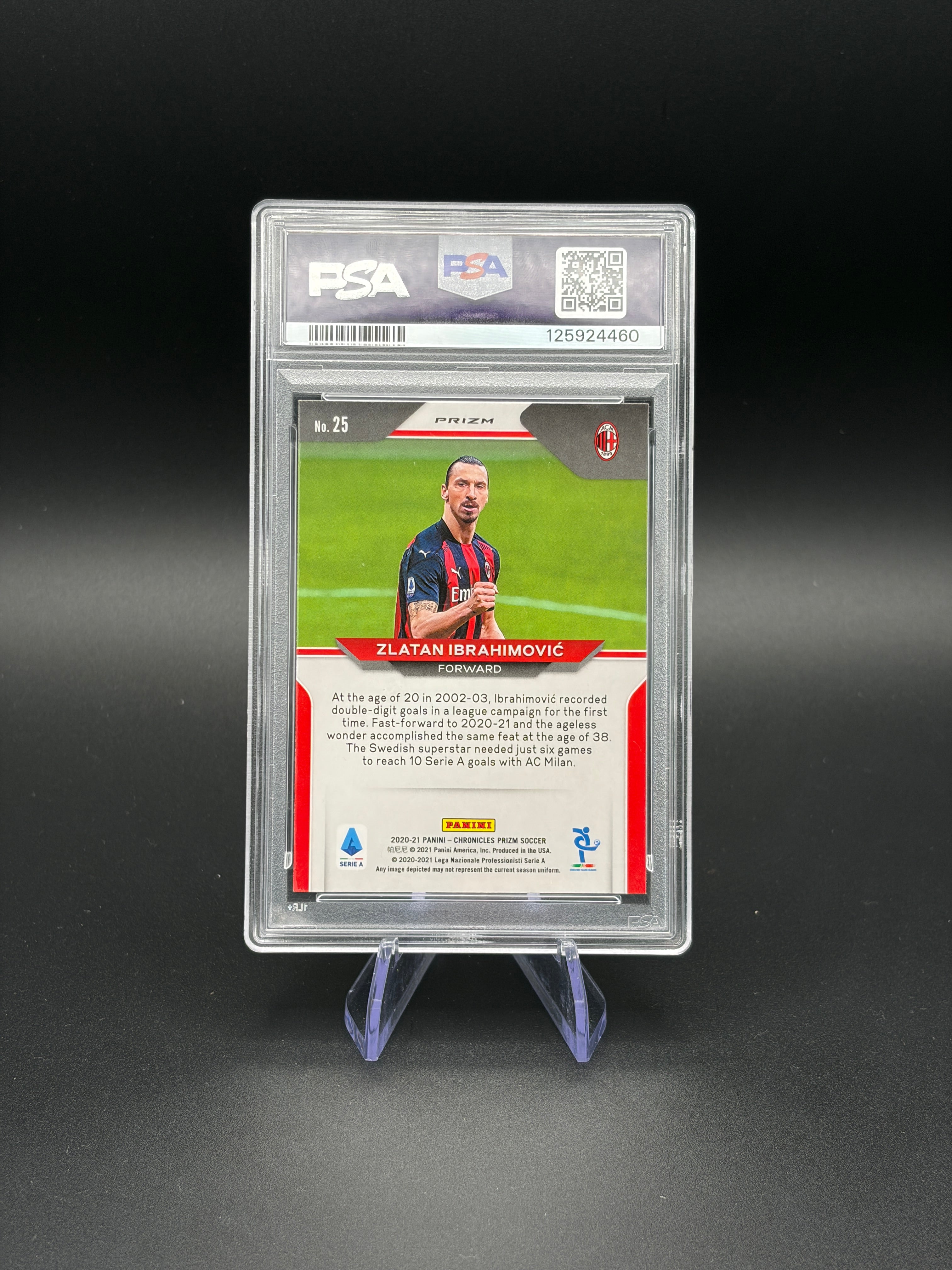 2020-21 Panini Chronicles Prizm Serie A Zlatan Ibrahimović Gold Power #25 AC Milan PSA 9