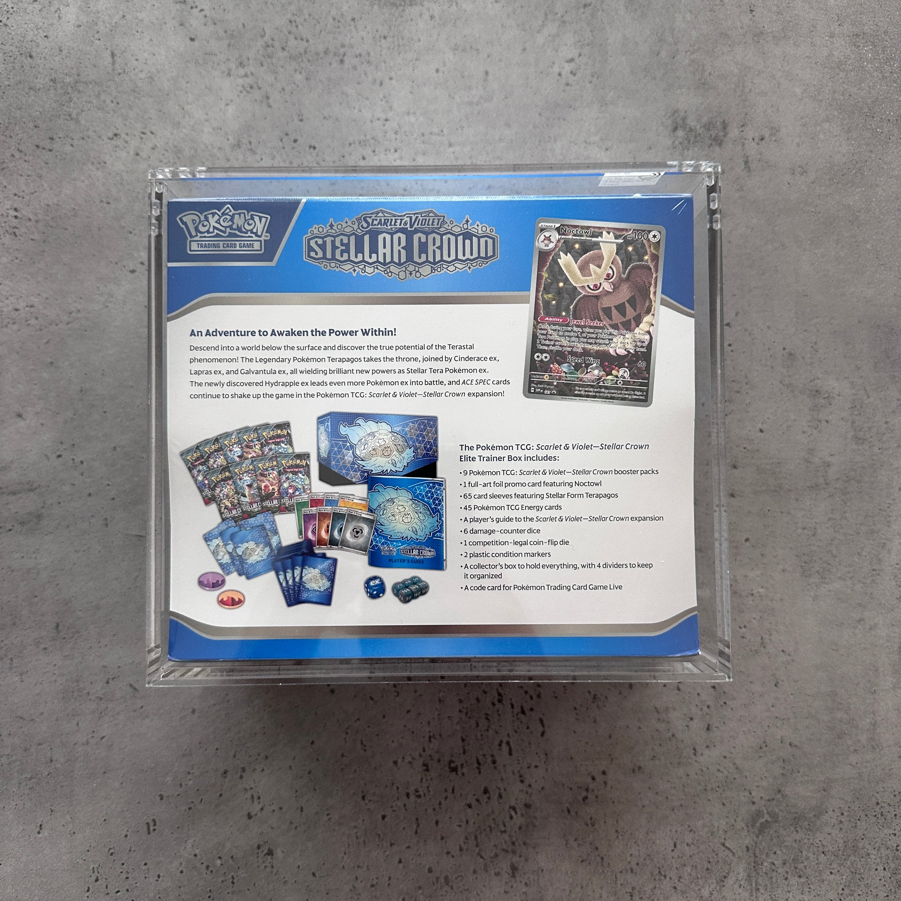 Stellar Crown ETB SEALED w/ Premium  Acrylic Case