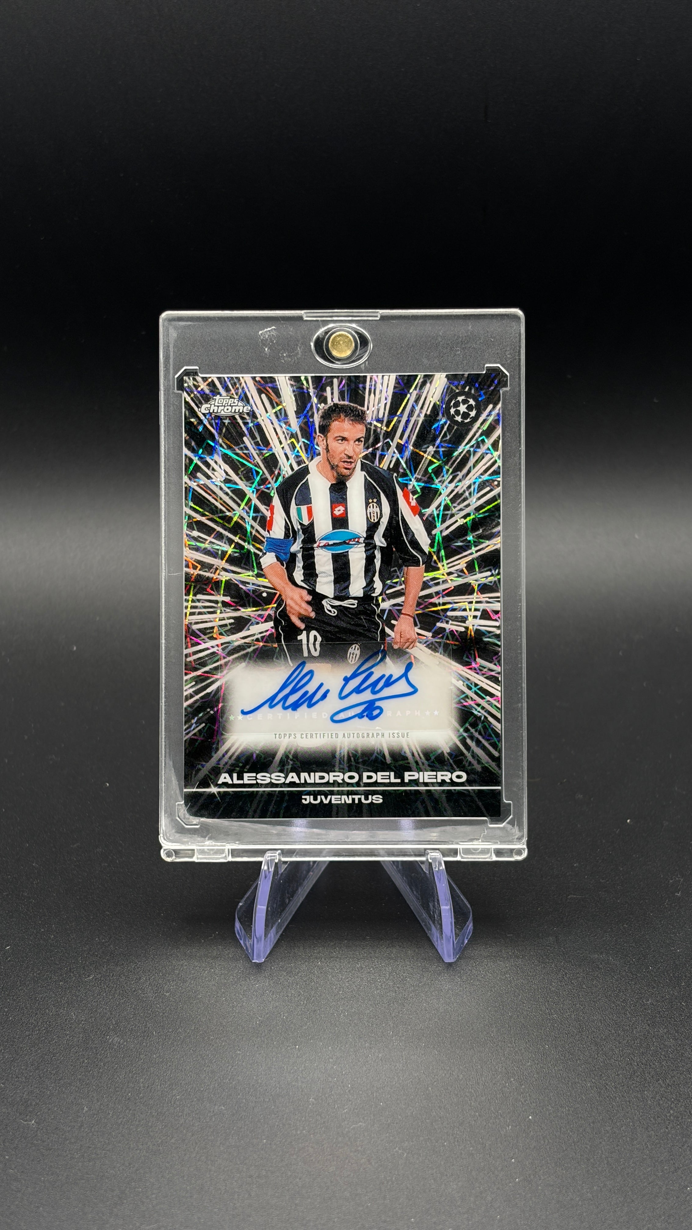 2025-26 Topps Chrome UCL Alessandro Del Piero Black Lazer Auto #BLA-ADP Juventus