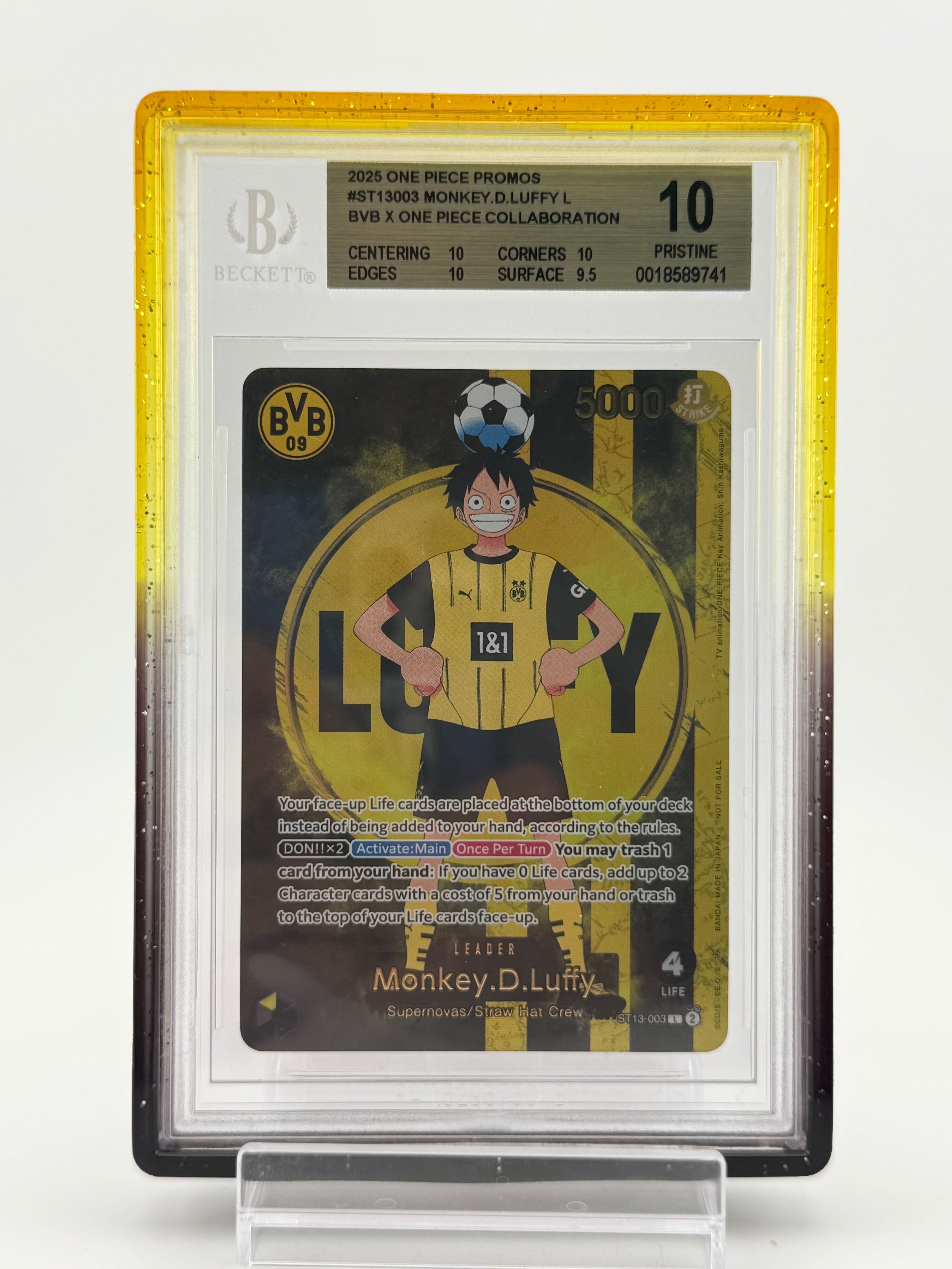 BGS 10 - 2025 ONE PIECE PROMOS #ST13003 MONKEY.D.LUFFY L BVB X ONE PIECE COLLABORATION